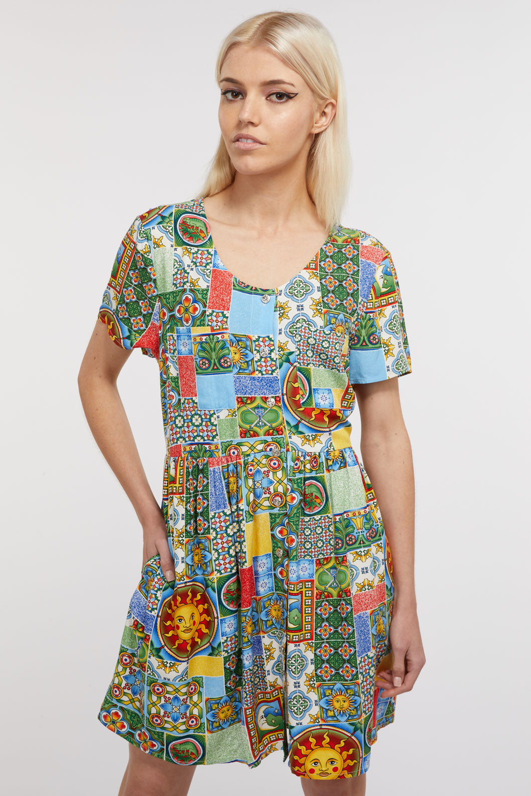 Majolica Viscose Baby Doll Dress - Flowy Short Sleeve Summer Dress for Women | Perfect for Beach, Vacation & Casual Outings