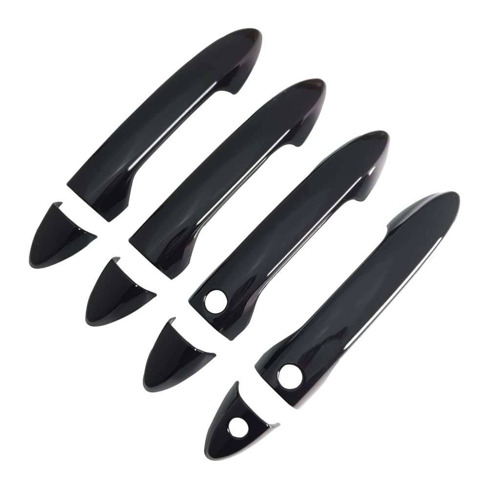 Glossy Black Exterior Door Handle Cover Trim for Honda Accord 2013-2017, Ridgeline 2017-2022, Pilot 2016-2022 - Smart Keyhole Compatible - Upgrade Your Car's Style & Protection (Perfect for Daily Commute, Road Trips & Car Shows)