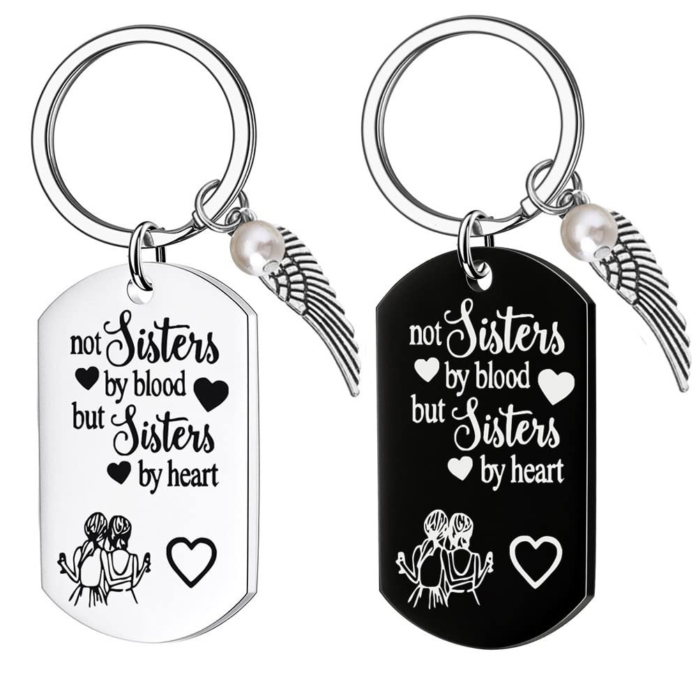 ZAHSY BFF Soul Sister Keychain - Best Friend Birthday Gifts for Women, Unique Sister by Heart Jewelry - Perfect for Anniversaries, Graduation, Christmas & Friendship Day Gifts