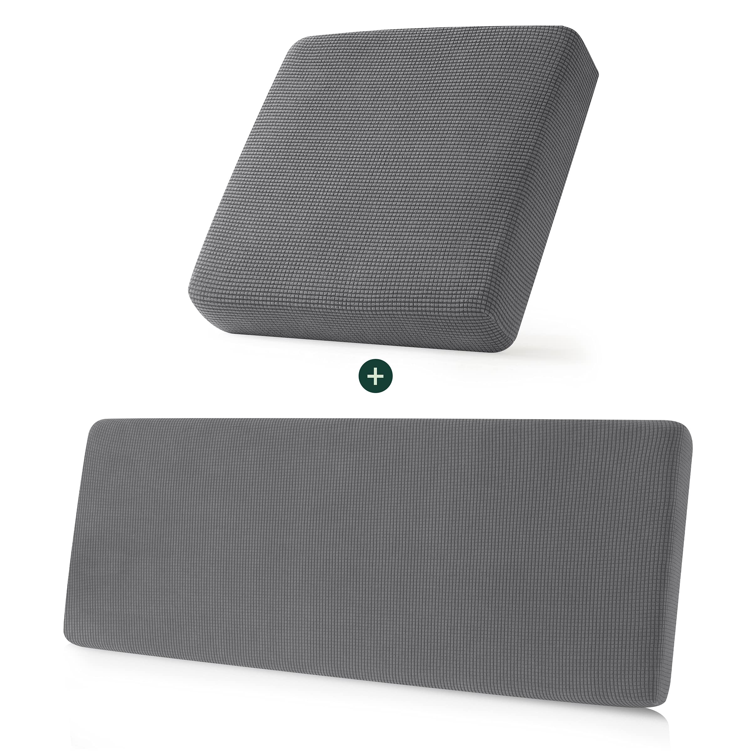 CHUN YI Stretch Cushion Cover - Small & Large Sizes for Armchairs & Sofas - Light Gray Home Decor - Perfect for Living Room, Bedroom & Office Furniture