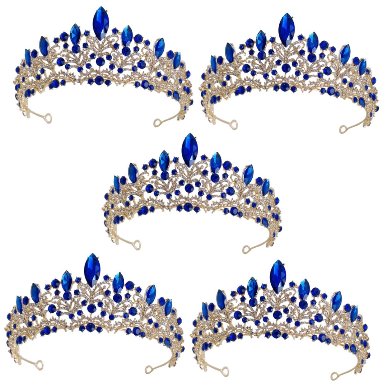 Minkissy 2PCS Crown Hair Accessories for Brides - Luxury Rhinestone Wedding Headpieces with Zinc Alloy & Green Crystals - Perfect for Bridal Showers, Weddings, and Special Occasions