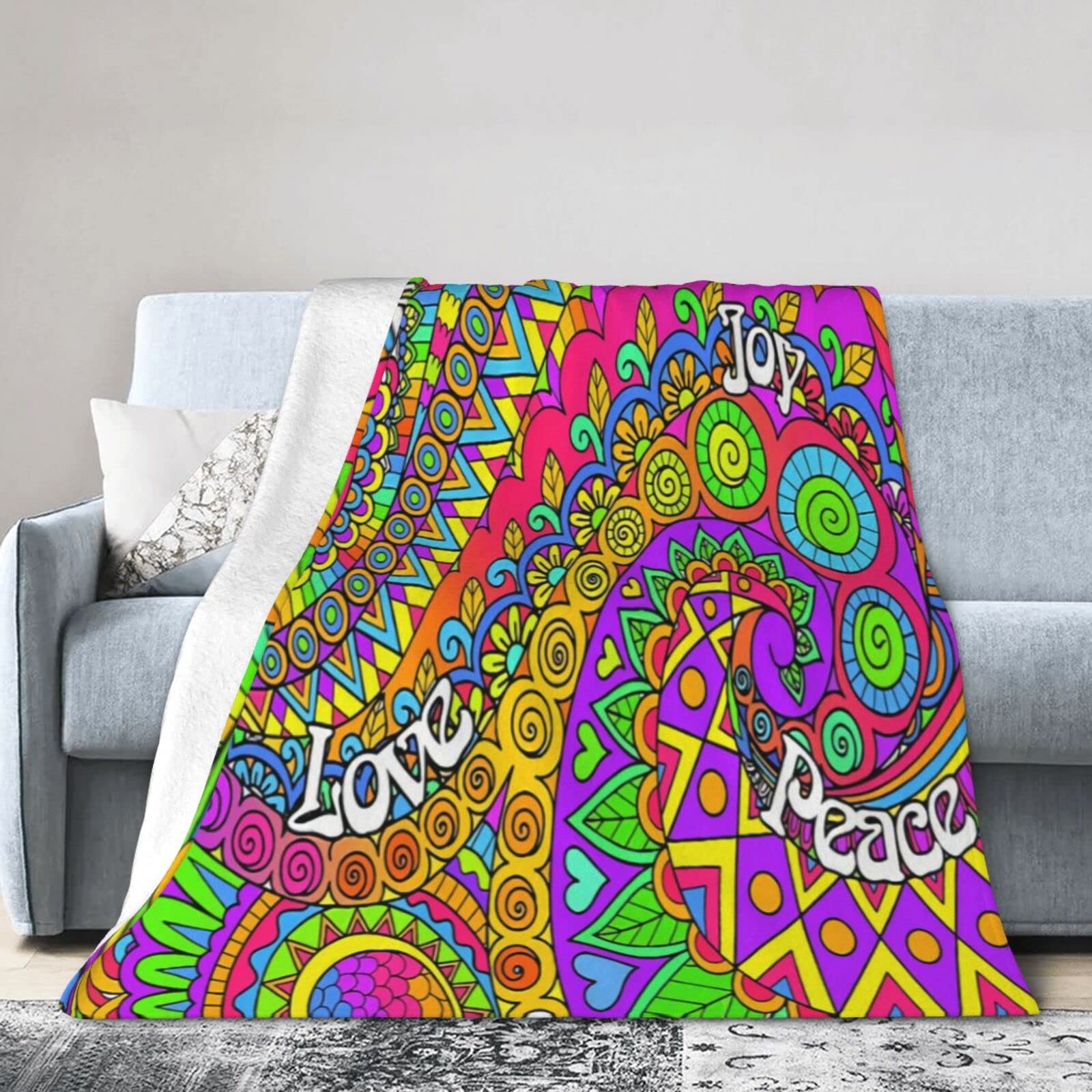 Trippy Psychedelic Flannel Fleece Blanket - Ultra Soft & Lightweight Throw for Couch, Bed, Sofa - Cozy Home Decor for Kids, Teens & Adults - Perfect for Movie Nights, Camping & Dorm Rooms