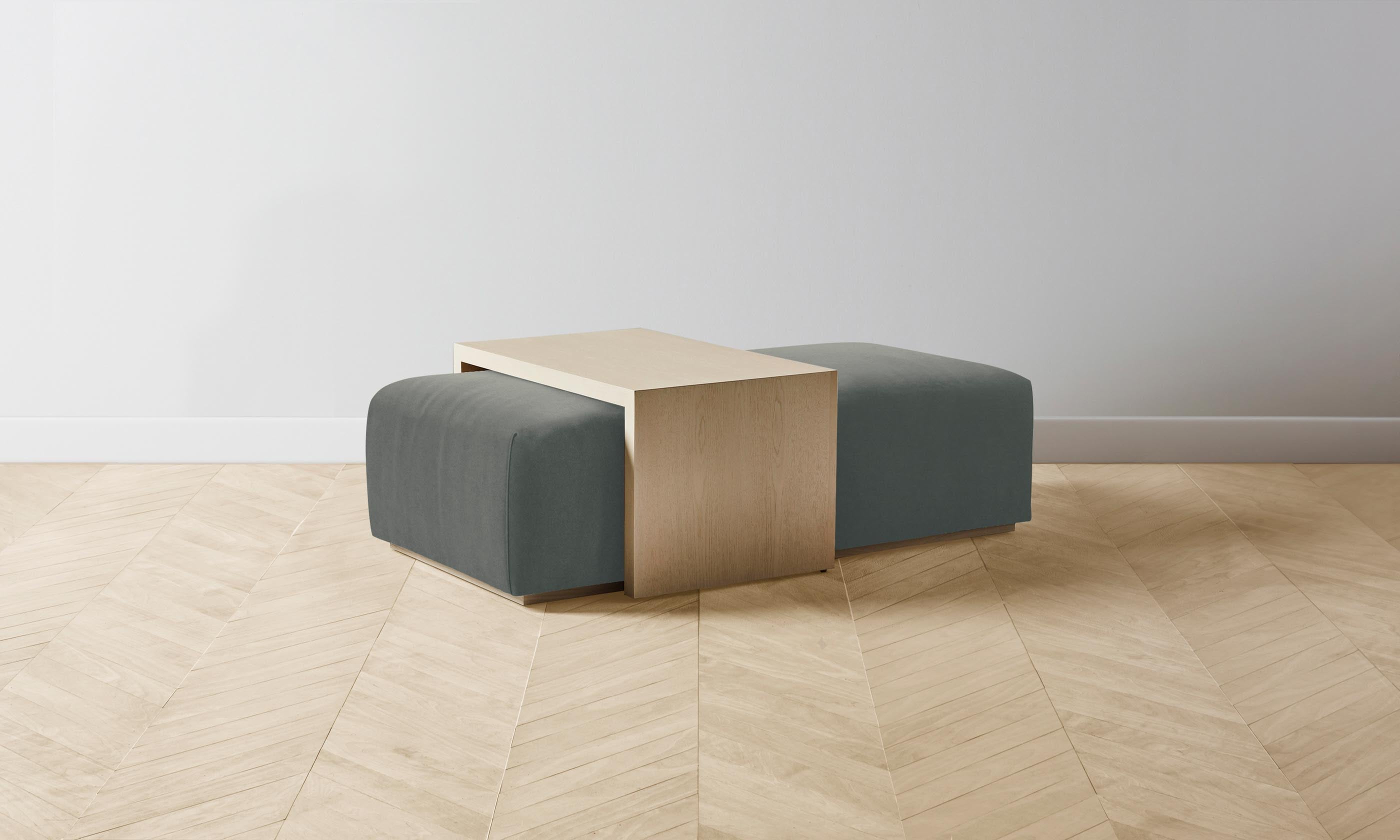The Bowery Ottoman - Luxurious Mohair Fog Upholstery for Living Room, Bedroom & Office - Stylish Comfort & Elegant Seating Solution
