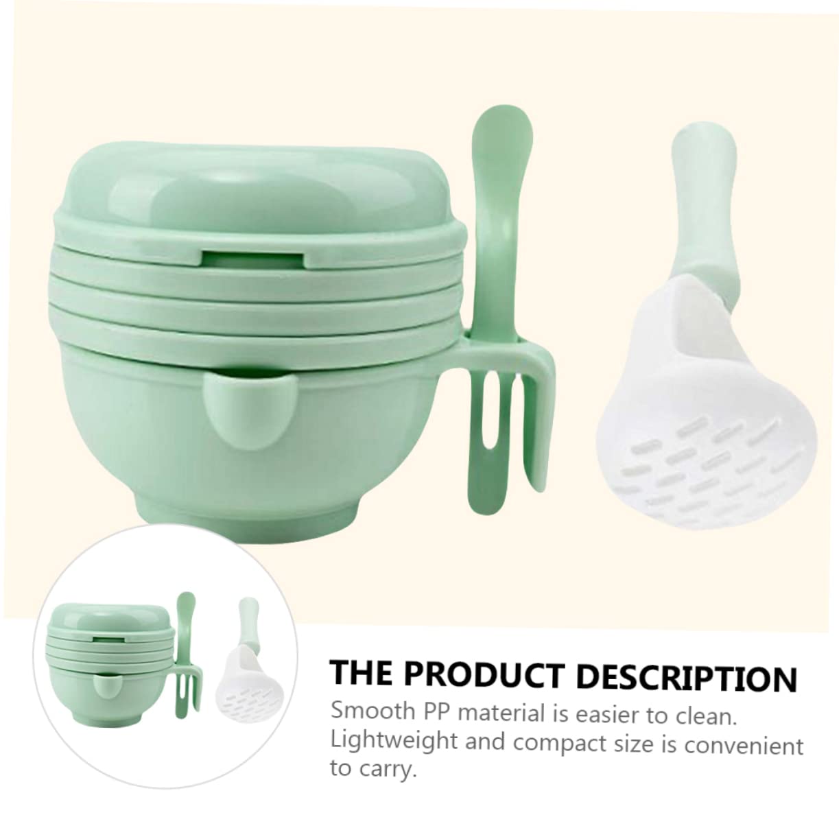 Toyvian Baby Food Bowl Set - Manual Grinding Bowl & Puree Maker for Infants | Weaning Tool with Easy Cleaning & Dishwasher Safe | Perfect for Homemade Baby Food & First Solid Meals