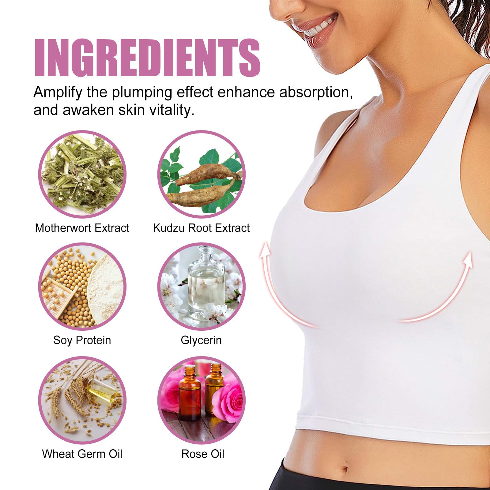 KOAHDE Breast Firming & Lifting Cream - 100G Natural Breast Enhancement Massage Cream for Women - Improves Skin Elasticity & Tightness - Perfect for Post-Pregnancy, Weight Loss & Age-Related Sagging
