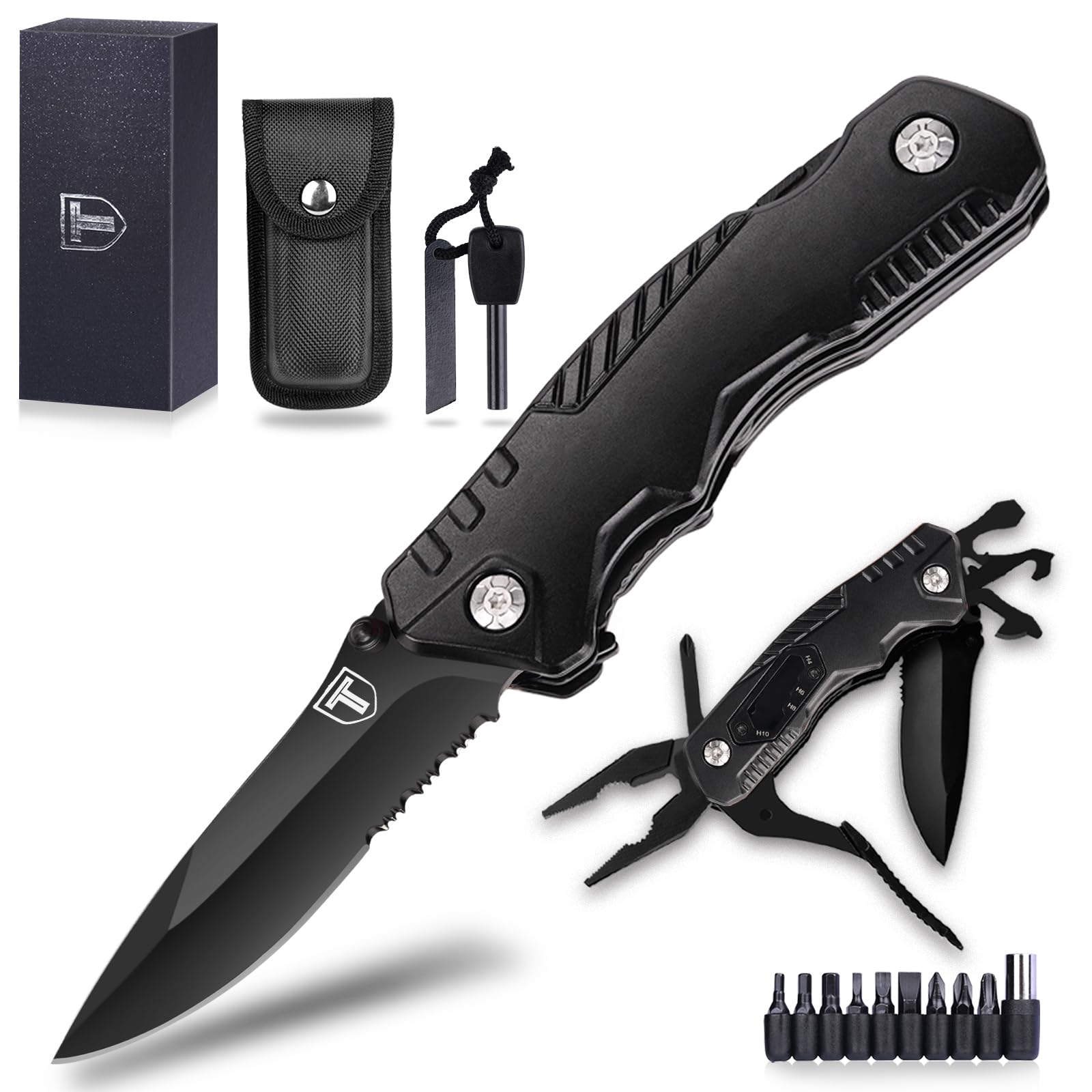 **Best Pocket Knife Multitool - Premium Survival Gear for Men, Dad, Husband - Perfect Christmas Stocking Stuffer, Anniversary & Birthday Gift for Boyfriend, Women - Essential Outdoor Camping Accessories for Hiking, Fishing & Emergency Preparedness**