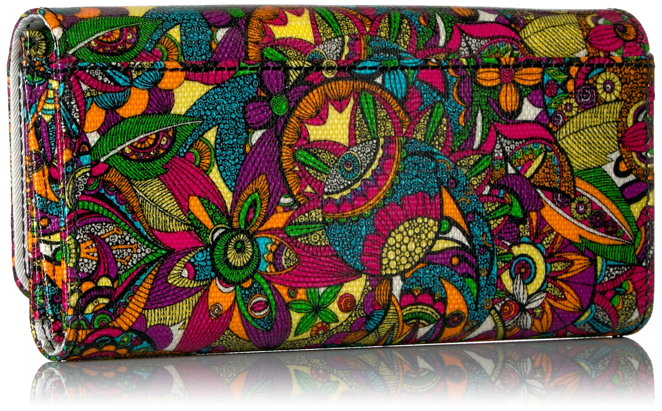 Sakroots Women's Vegan Leather Megan Snap Trifold Wallet - RFID Blocking, Multiple Card Slots & ID Window - Perfect for Everyday Use, Travel & Gift Giving