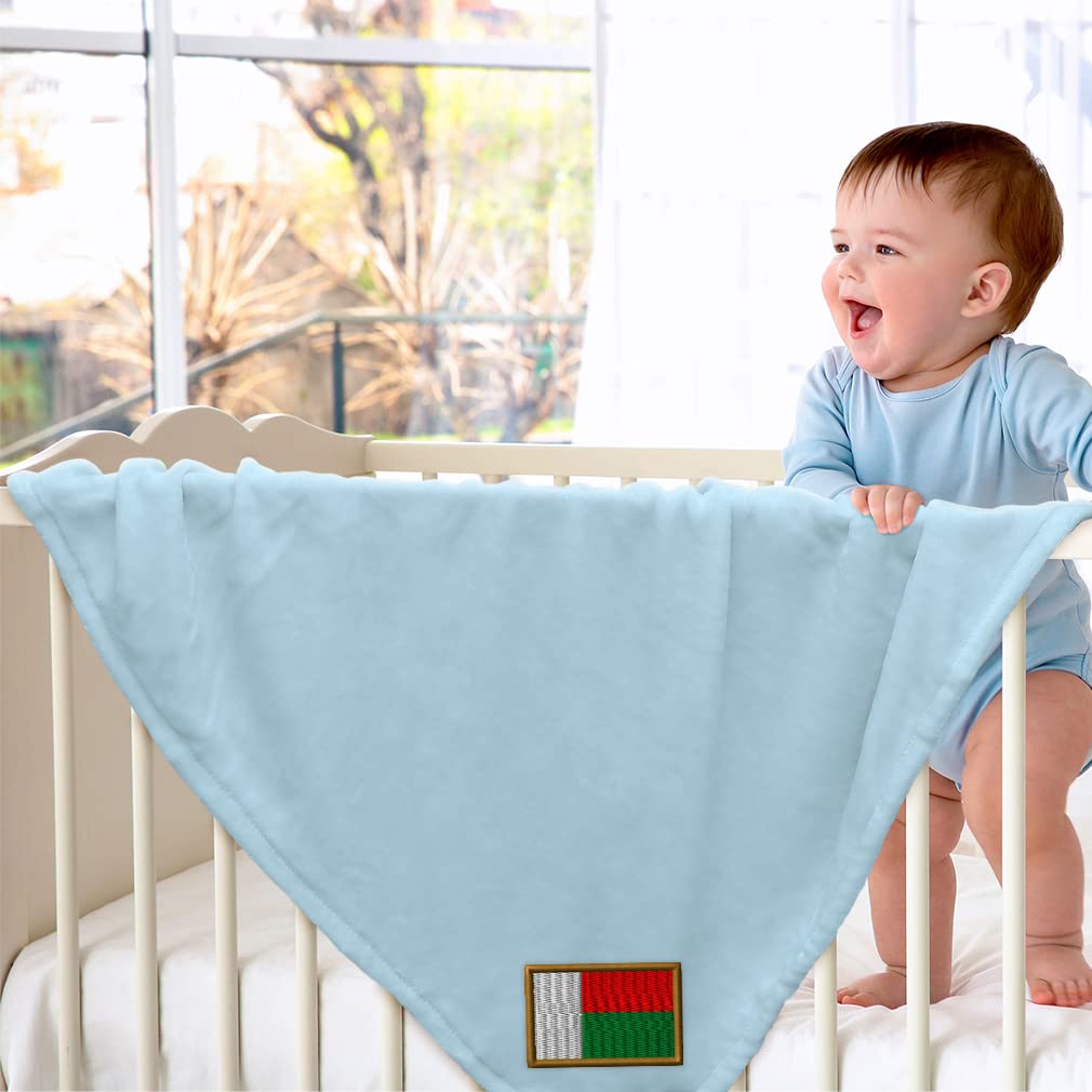 Custom Embroidered Baby Blankets for Boys & Girls - Soft Nursery Bedding with Madagascar Theme - Perfect for Cribs, Strollers & Gift Giving