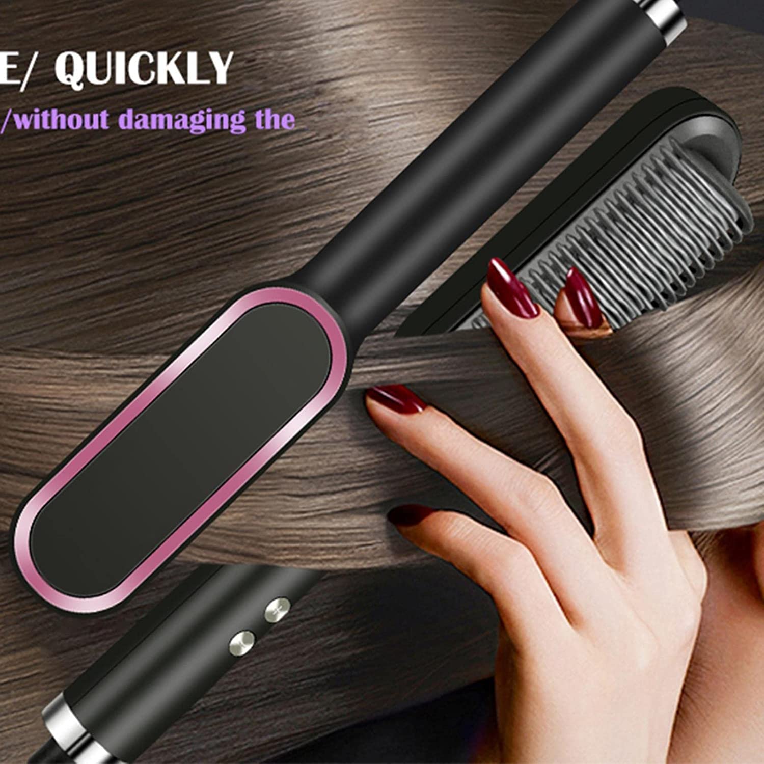 JGJ Professional Hair Straightening Brush for Women - 3-in-1 Styling Tool with Adjustable Temperature (Multiple Colors) | Perfect for Home Use, Travel & Salon-Quality Styling
