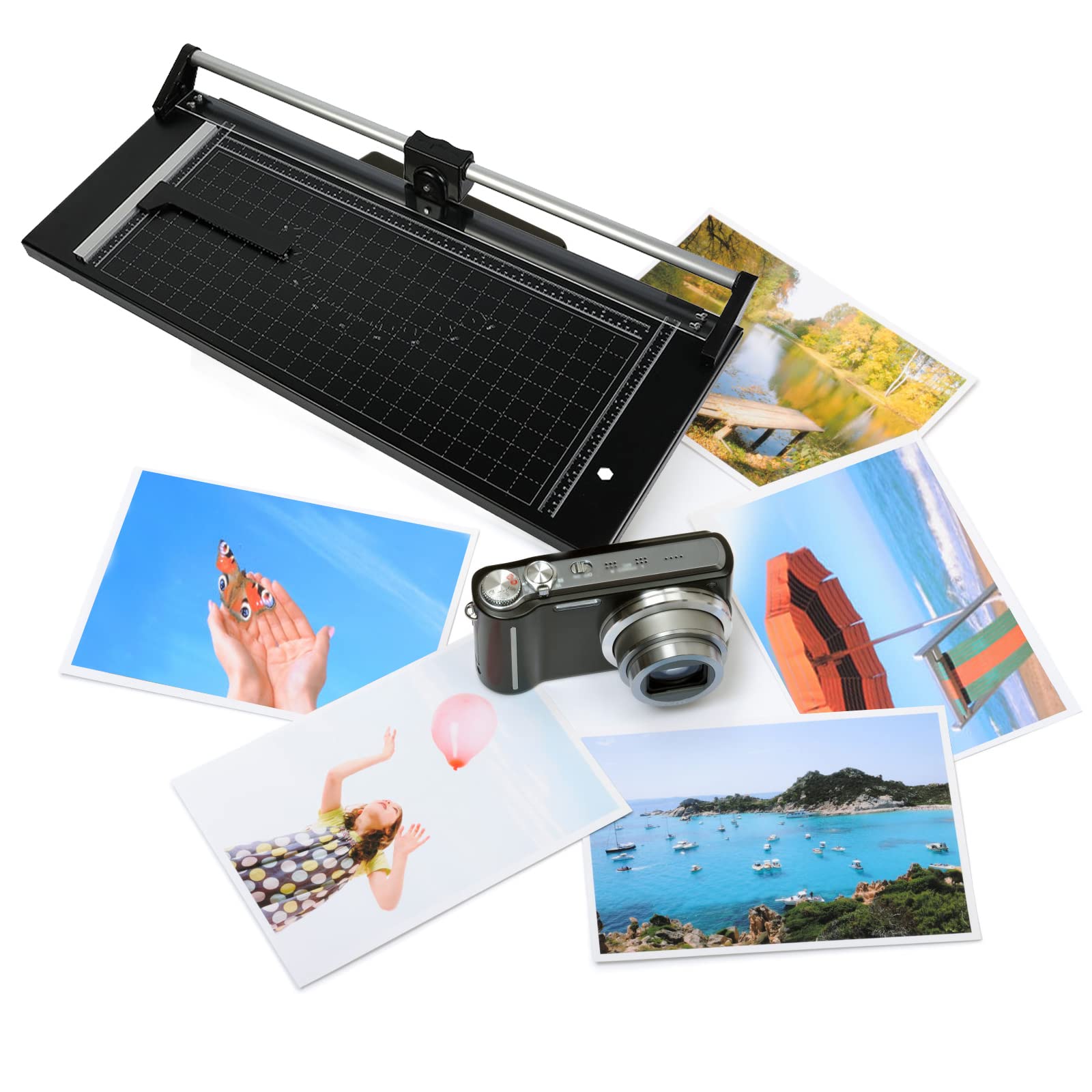 24 Inch Manual Rotary Paper Cutter - Precision Paper Trimmer for Photos, Scrapbooking & Crafting - Sharp Blade for Smooth Cutting - Perfect for DIY Projects, Office & School Use