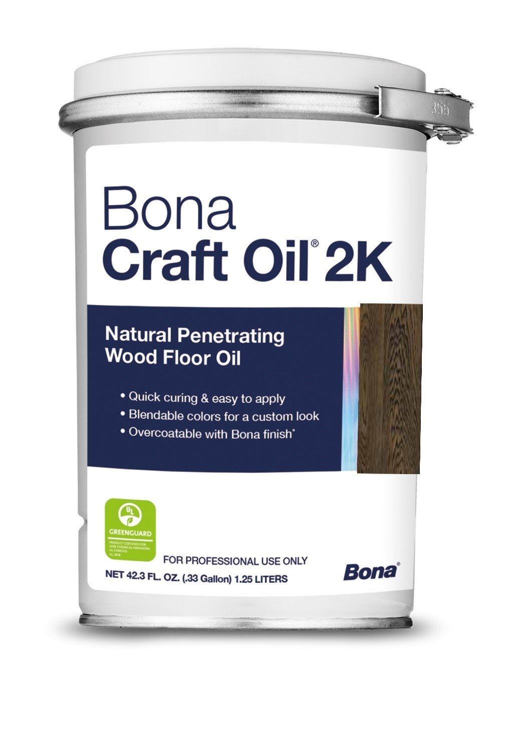 Bona Craft Oil 2K Charcoal - Premium Wood Finish for Floors & Furniture | Ideal for Home Renovation & DIY Woodworking Projects