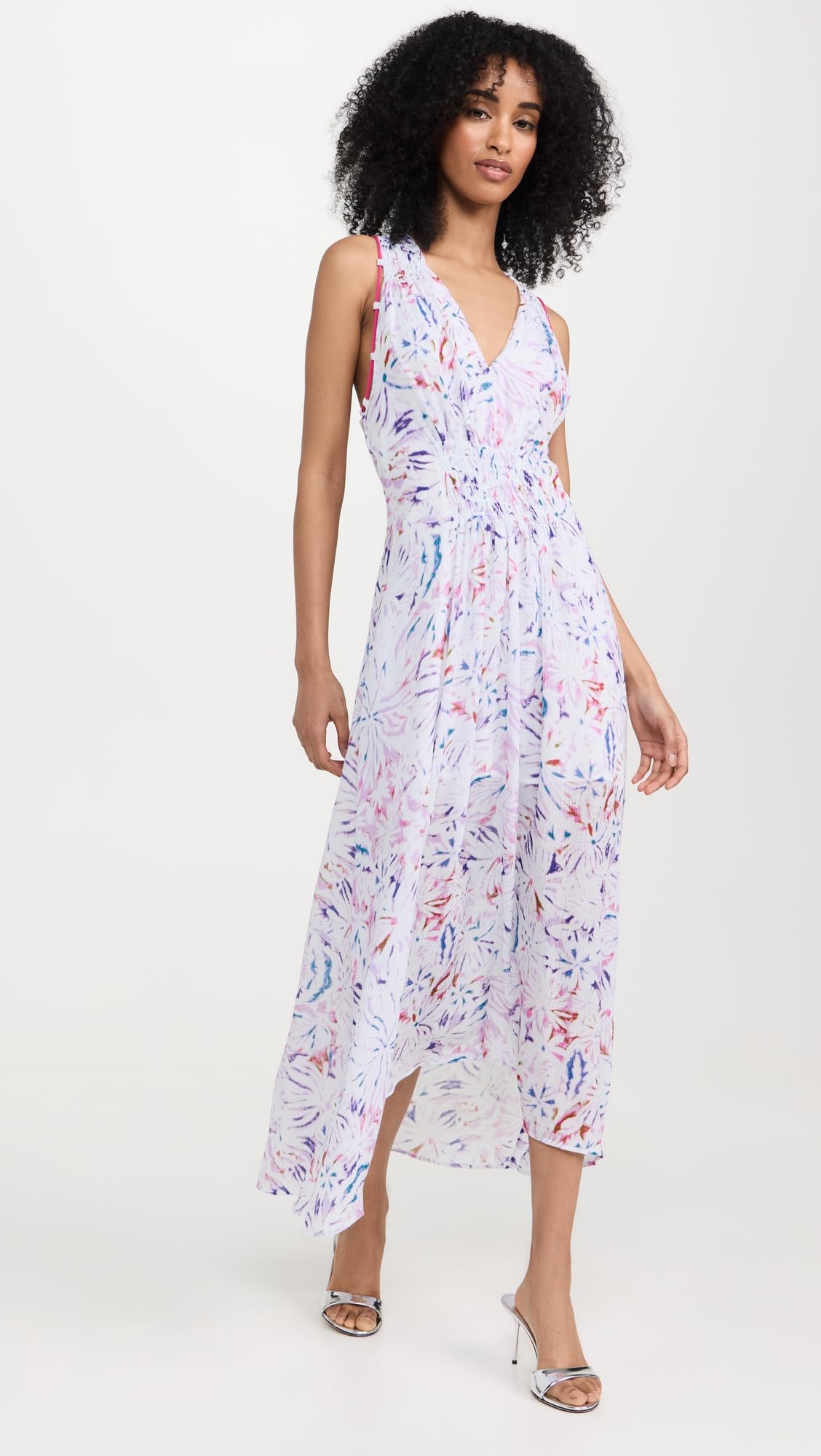 IRO Women's Laini Dress - Elegant Flowy Midi Dress with V-Neck & Long Sleeves | Perfect for Parties, Weddings & Date Nights