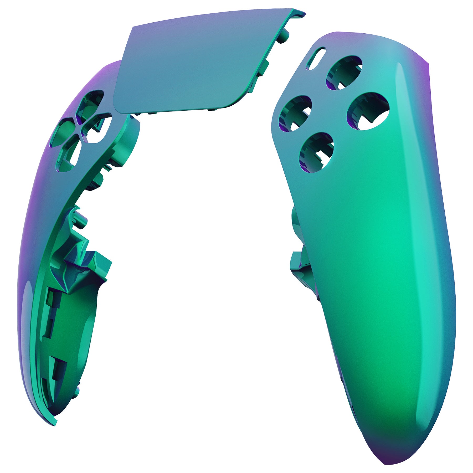 eXtremeRate Chameleon Green Purple PS5 Edge Controller Faceplate Shell - DIY Replacement Front Housing & Touchpad Cover for DualSense Edge | Gaming Accessories for Enhanced Customization & Protection