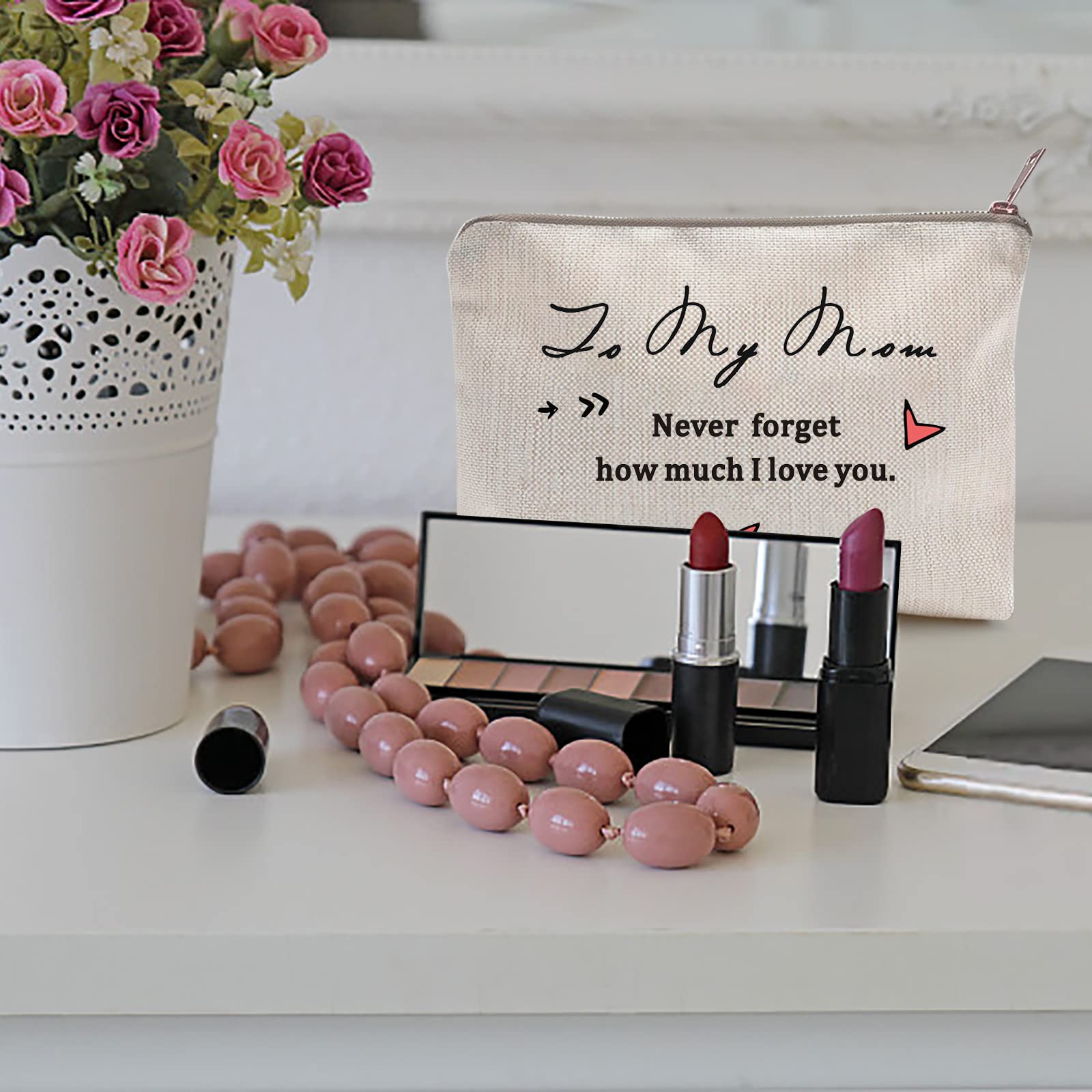 Unique Mothers Day Gifts from Daughter - Personalized Makeup Bag for Mom, Best Friend Birthday & Friendship Gift, Women's Toiletry Bag for Christmas, Travel, Spa & Daily Essentials
