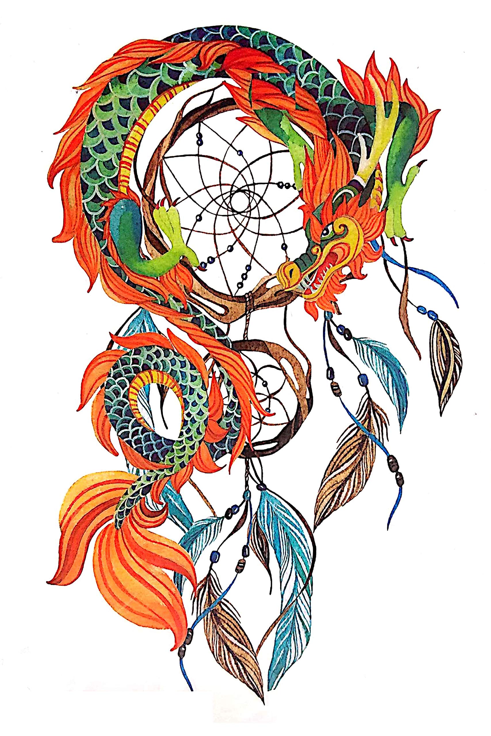Waterproof Temporary Tattoo Stickers for Men & Women - 3D Realistic Flowers, Butterflies, Stars, Angels, Wolves & Armband Designs (21x15cm) | Perfect for Parties, Halloween, Cosplay & Body Art | HB-627