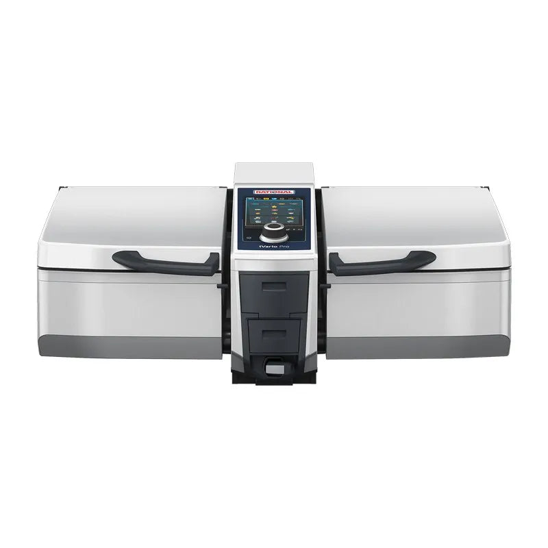 Rational iVario Pro 2 XS 9-Gallon 2-Pan Commercial Electric Tilt Skillet - 208/240V - Perfect for Restaurants, Catering & Large Batch Cooking