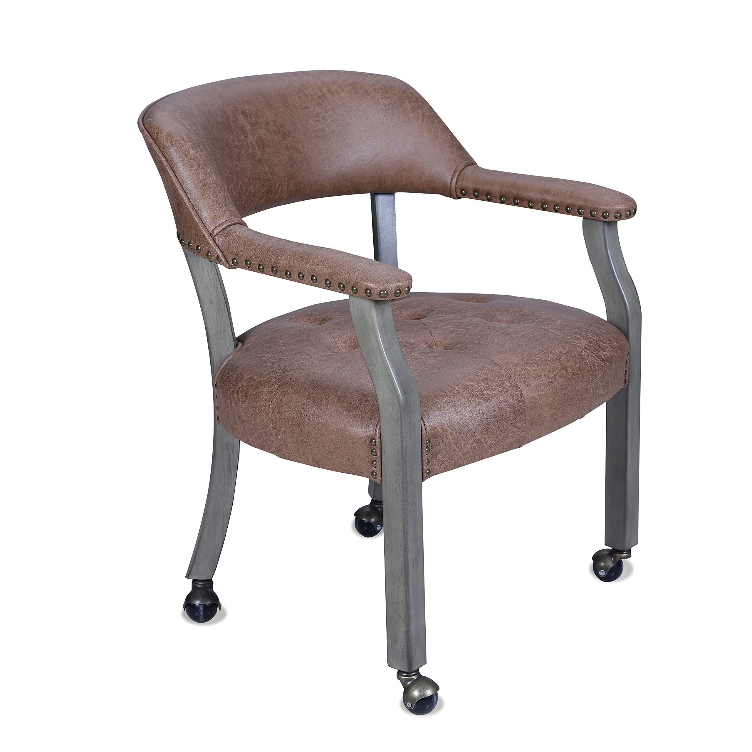 Premium Lazyspace Office Desk Chair - High Elastic Luxury Task Chair with Wheels, Faux Leather Ergonomic Chair for Home, Bedroom, Dorm & Office (Light Brown) - Perfect for Working, Studying & Gaming Comfort