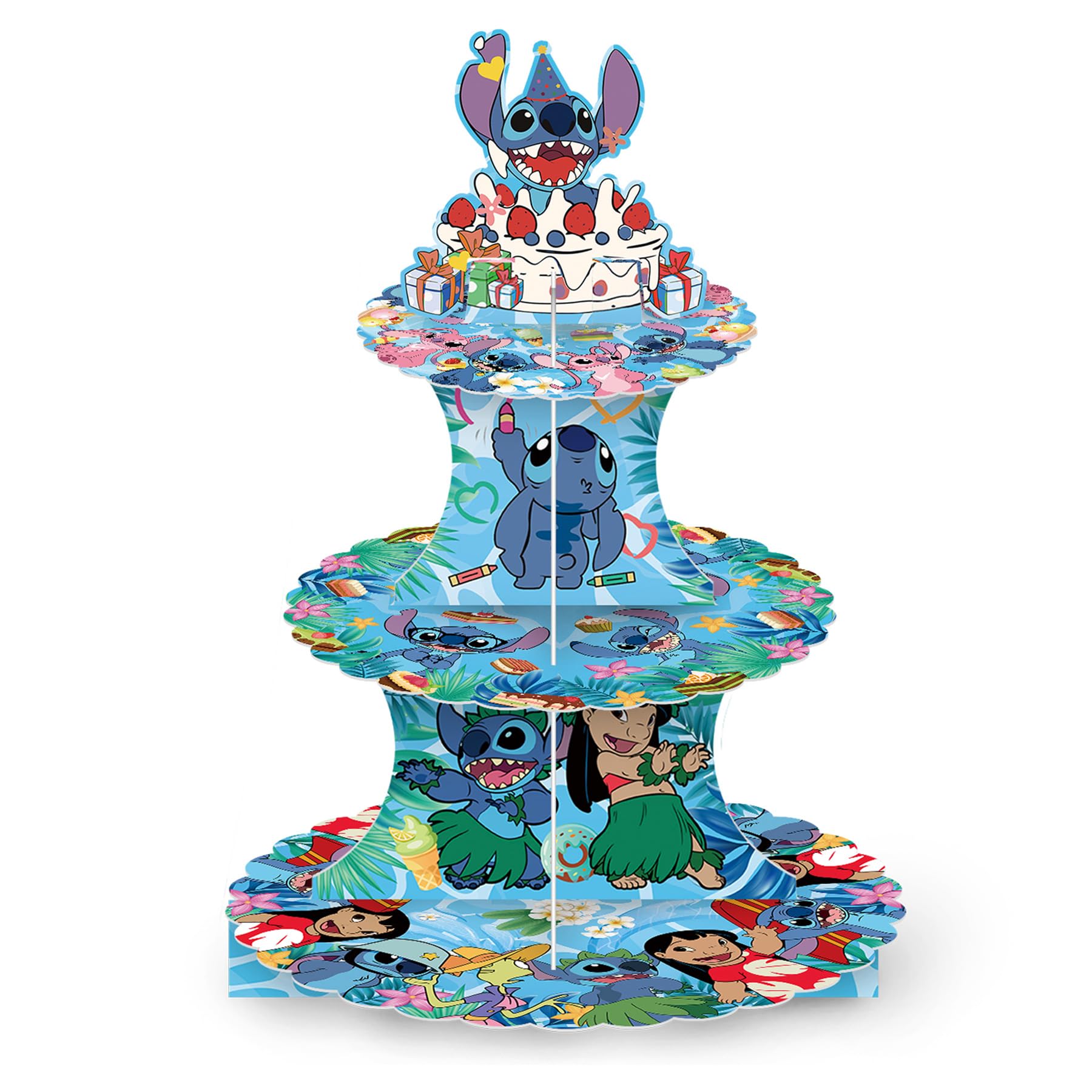 3-Tier Cupcake Stand Holder for Wedding, Birthday & Baby Shower - Alien Themed Dessert Tower Display for Party Decorations & Events - Perfect for Candy Buffets, Dessert Tables & Special Celebrations