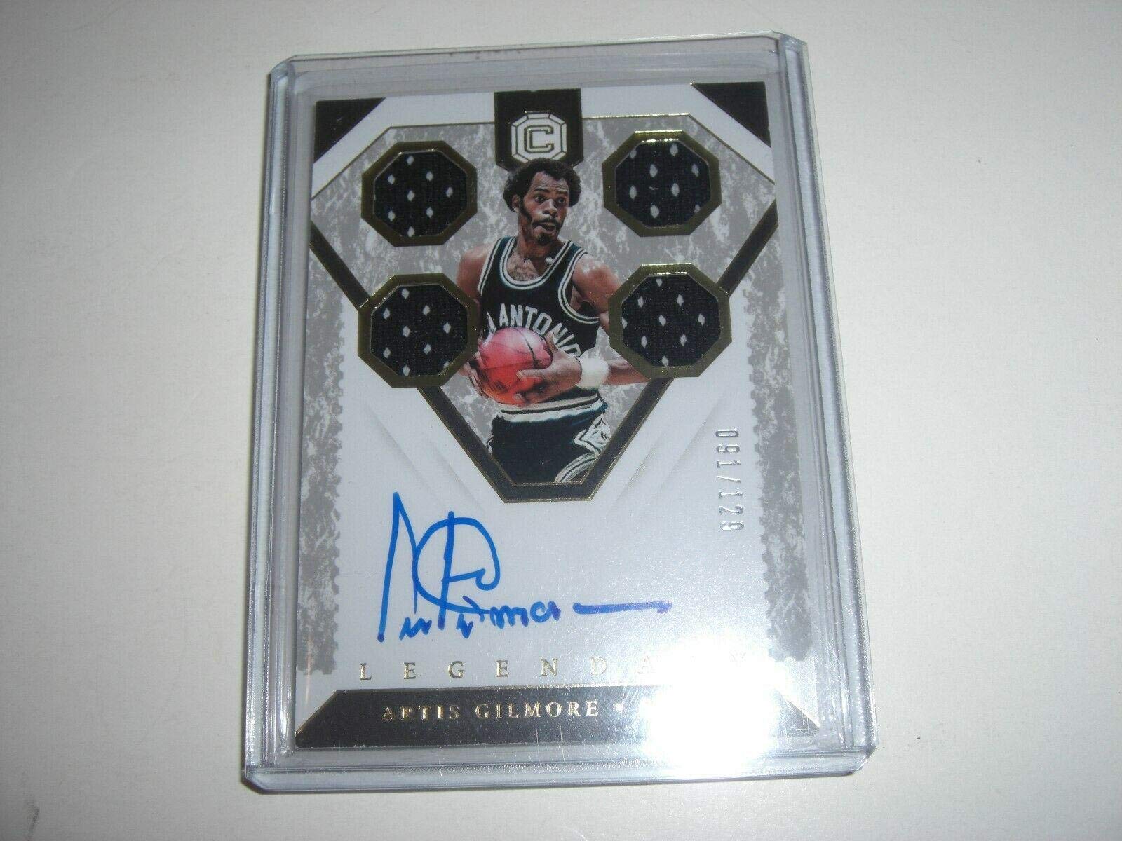 Artis Gilmore Panini Cornerstones Game Used Quad Jersey Auto 91/129 Signed Basketball Card - NBA Memorabilia for Collectors & Fans