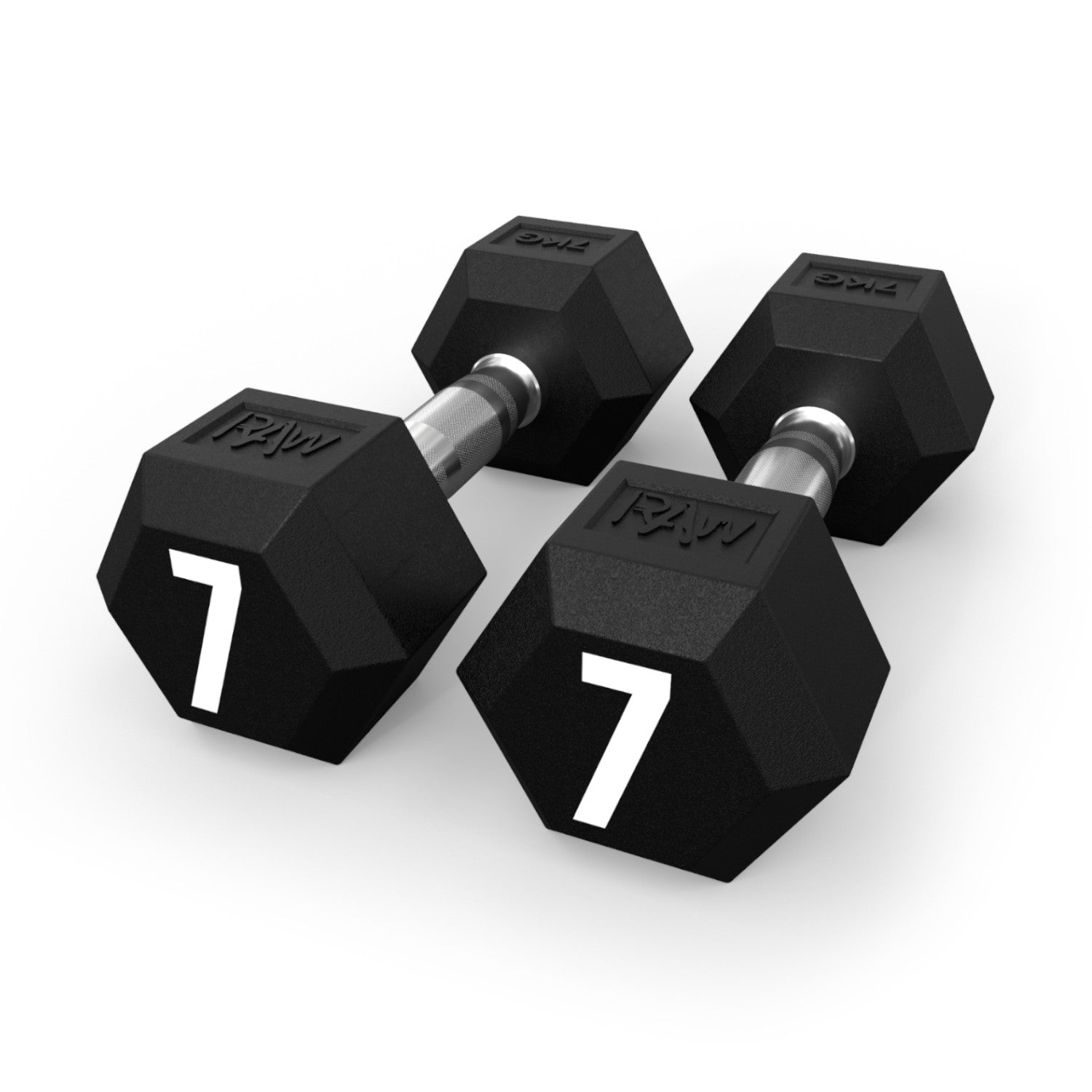 Hex Rubber Dumbbell Set - 7KG Pair (15.4 lbs) for Home Gym, Strength Training & Weightlifting - Perfect for Beginners & Professionals
