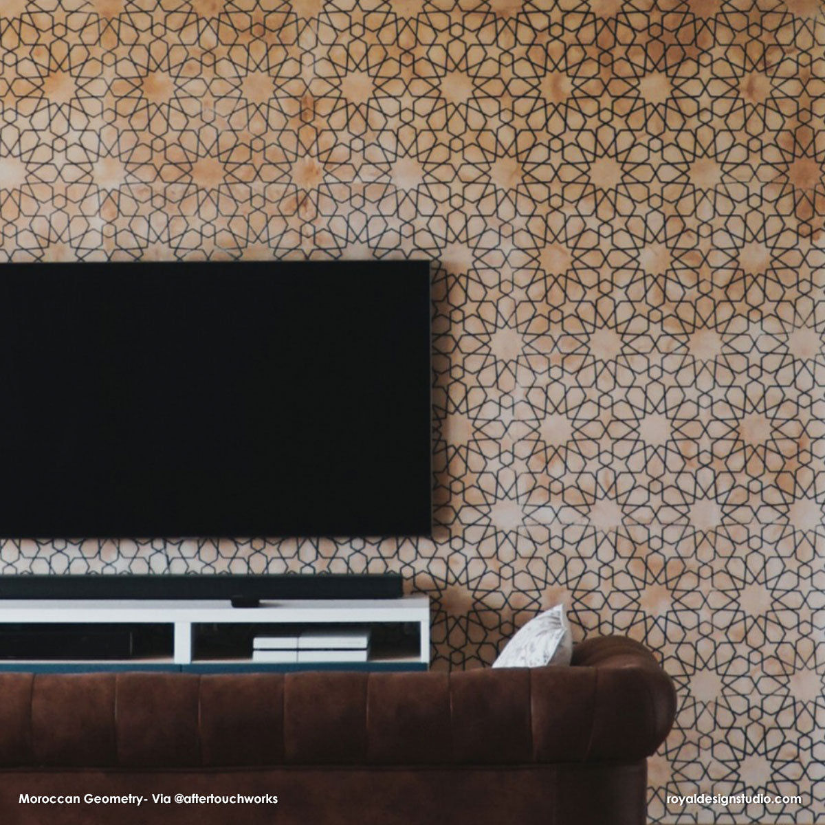 Moroccan Geometric Stencil Set for DIY Wall Art, Home Decor, and Craft Projects | Reusable Painting Template for Walls, Furniture, and Fabric