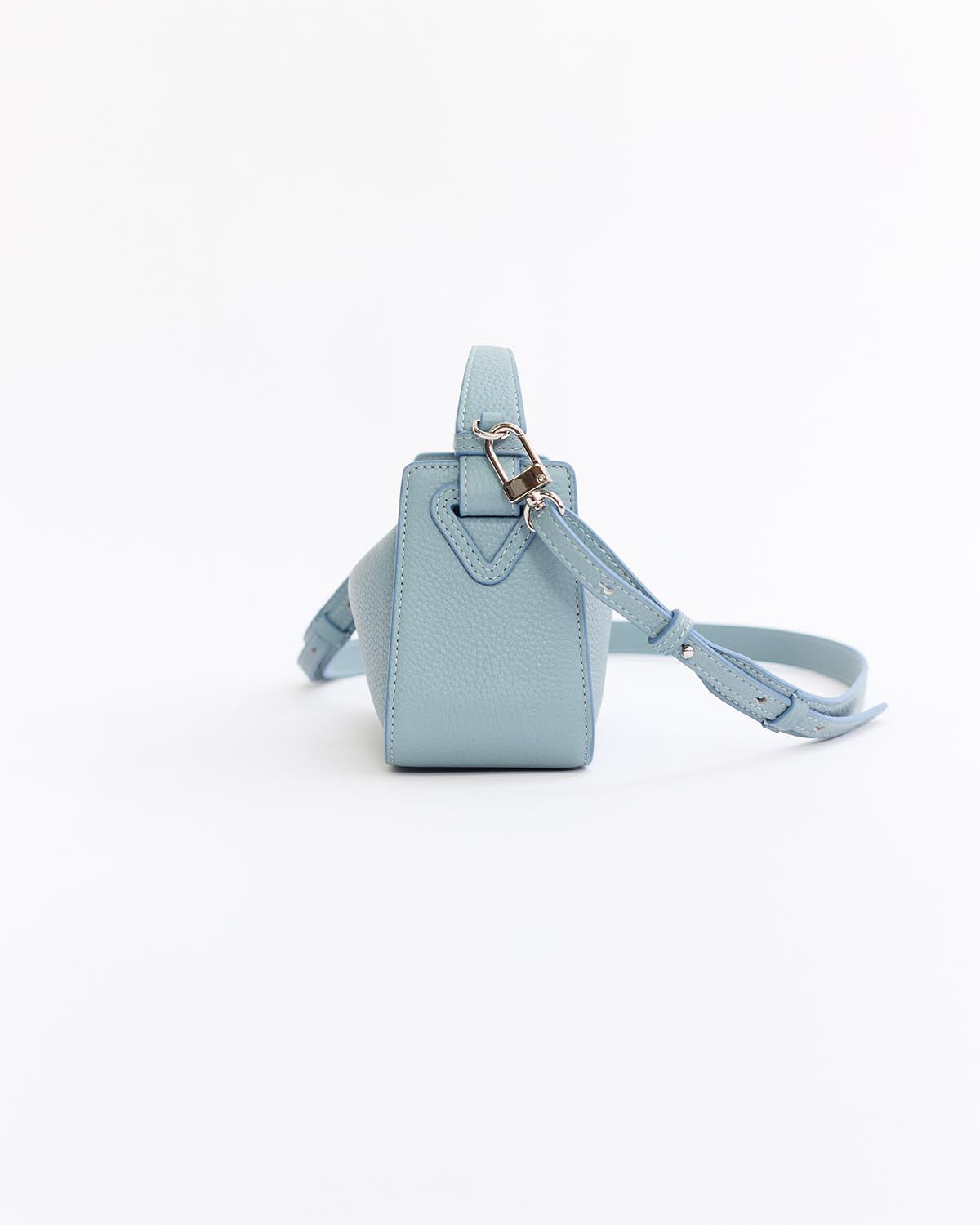 Mini Clementine Bag in Baby Blue Pebbled Leather - Stylish Crossbody Purse for Women, Perfect for Daily Use, Travel & Shopping