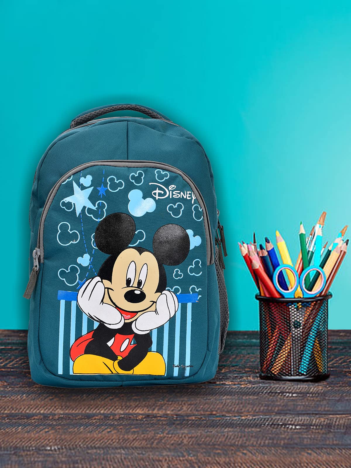 **Kuber Industries Disney Mickey Mouse Kids School Backpack - Lightweight Bookbag for Boys & Girls, Green - Perfect for School, Travel & Daily Use**