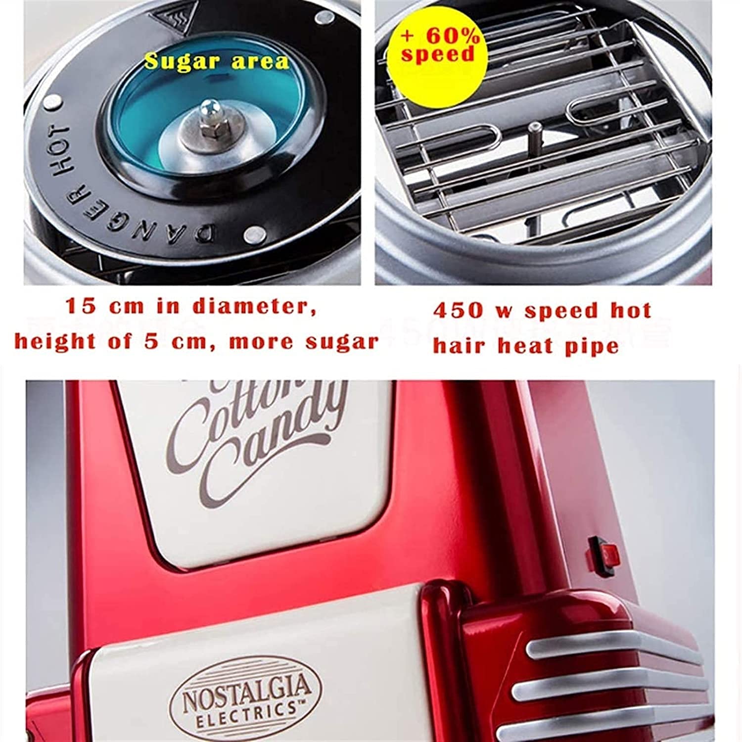 Electric Cotton Candy Machine for Home Use - Fast & Easy Cotton Candy Maker, Perfect for Parties, Carnivals & Kids' Birthday Events