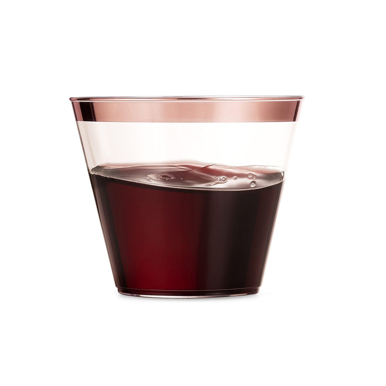 9 Oz Old Fashioned Tumblers with Rose Gold Rim - Elegant Whiskey Glasses for Cocktails, Bourbon & Scotch - Perfect for Home Bar, Wedding Gifts & Dinner Parties