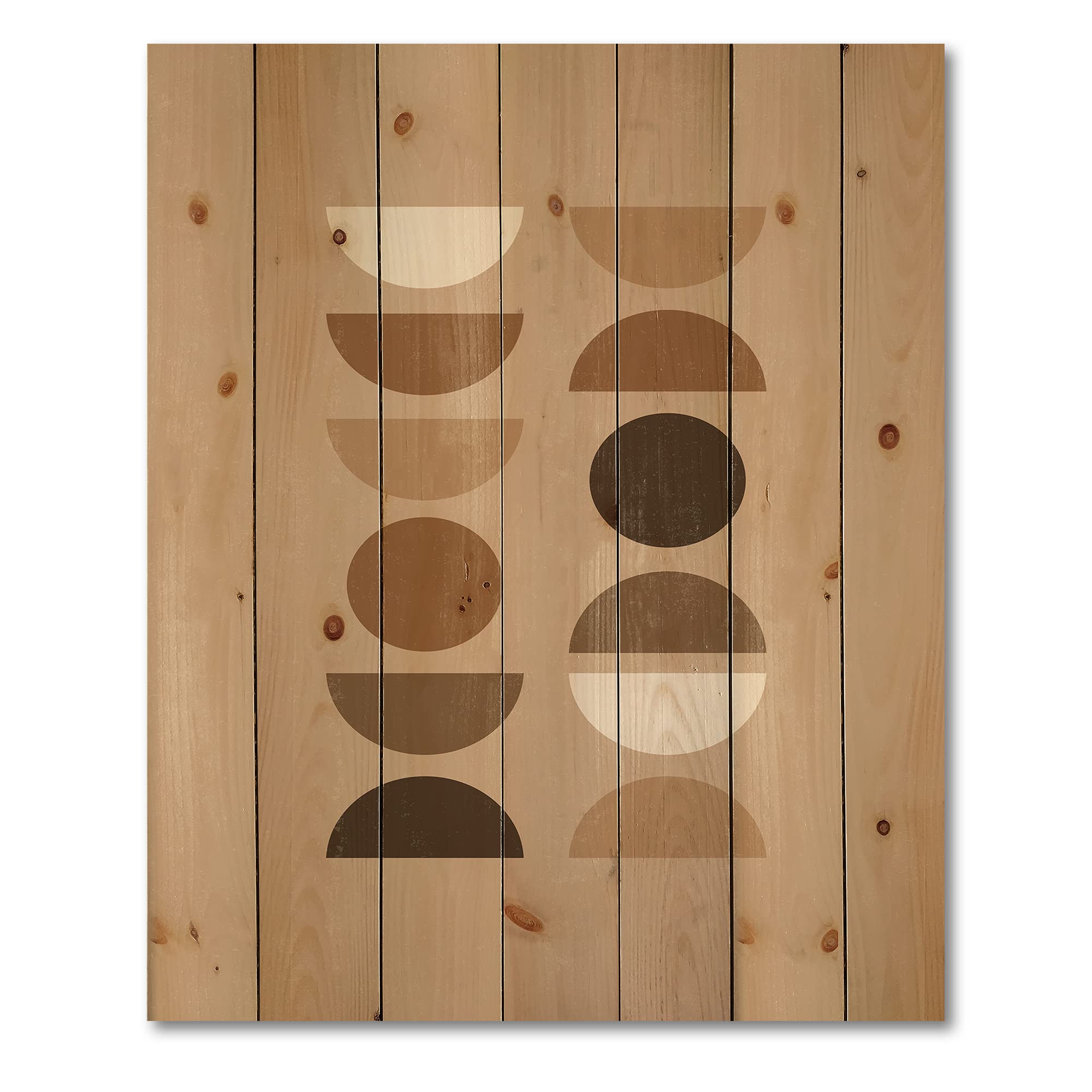 Abstract Sun Moon Wood Wall Art - Modern Geometric Decor for Living Room