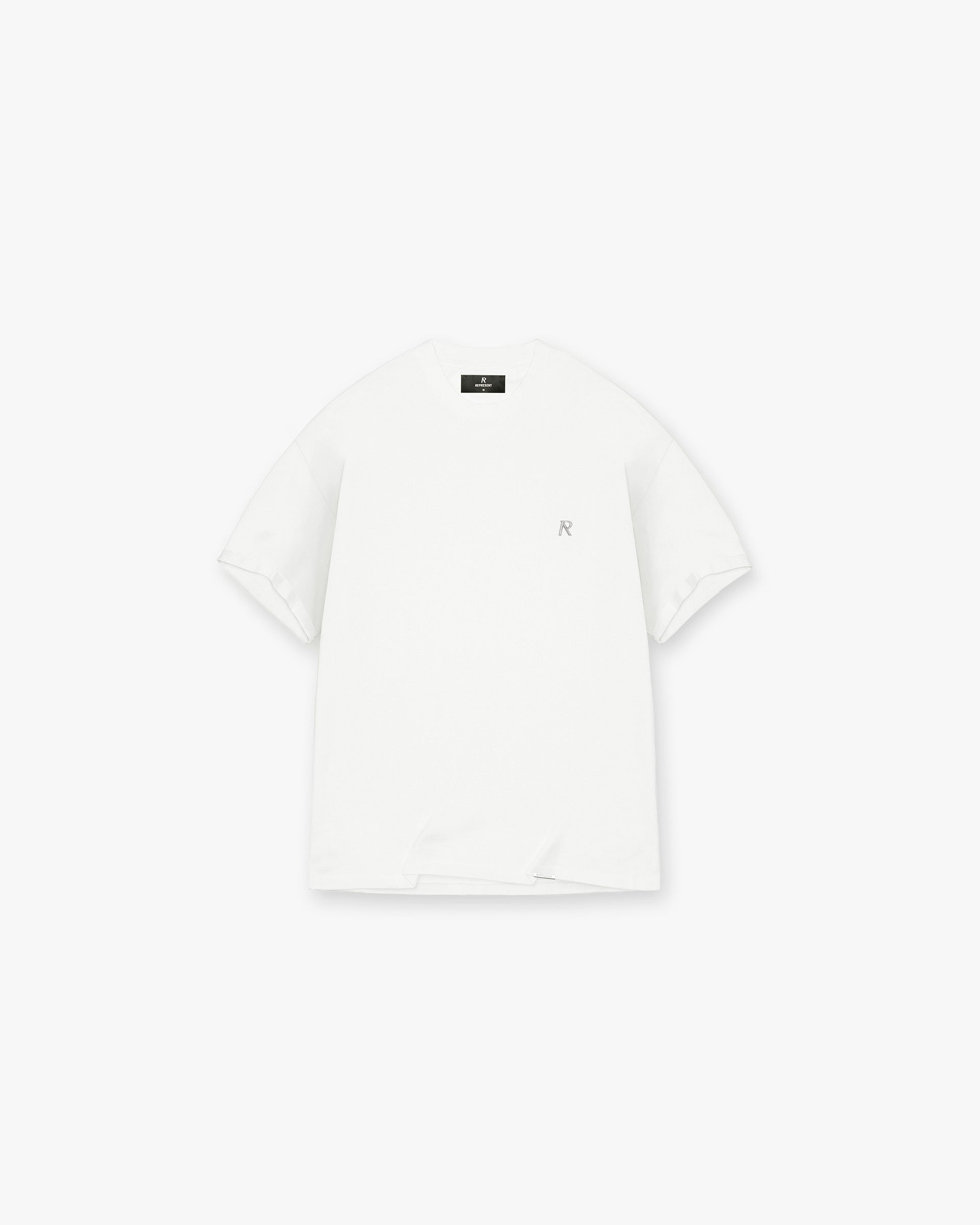 Metal Initial R T-Shirt - Flat White Cotton Tee for Men & Women | Casual Wear, Street Style, Gift Idea