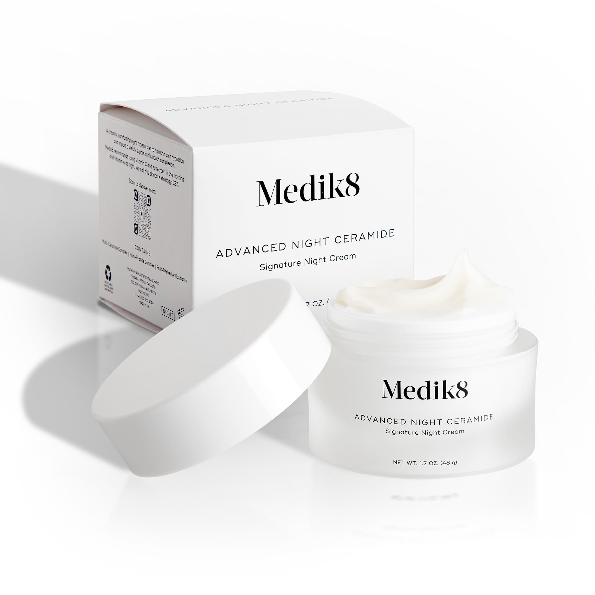 Medik8 Advanced Night Ceramide Face Cream - Plumping & Hydrating Night Moisturizer with Skin Tightening Ceramides & Antioxidants - 1.7 oz - Perfect for Dry Skin & Anti-Aging Night Routine