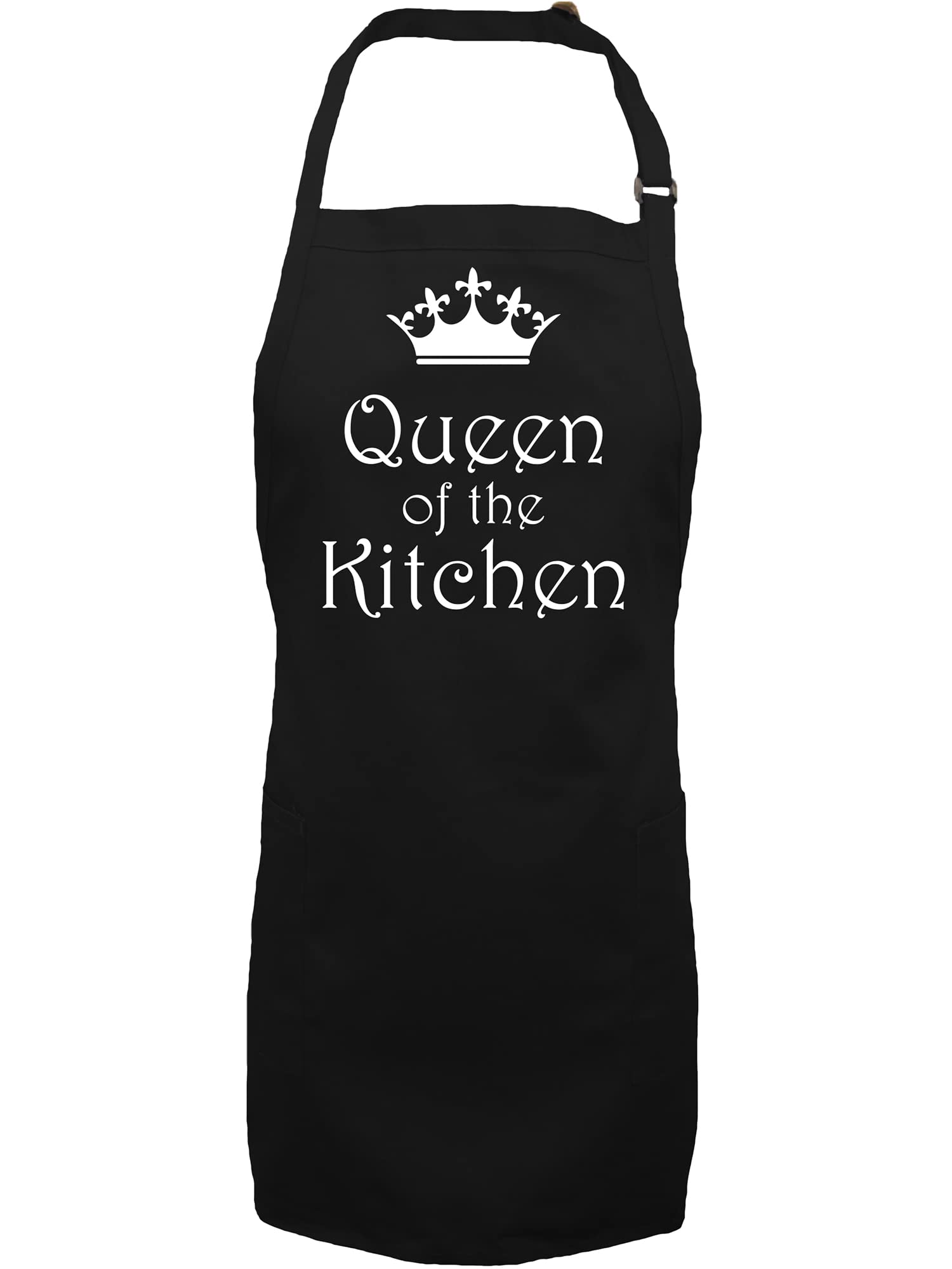Zerogravitee Queen of the Kitchen Apron with 2 Patch Pockets - Premium Adjustable Bib Apron for Cooking, Baking & Grilling - Perfect Gift for Home Chefs & BBQ Enthusiasts