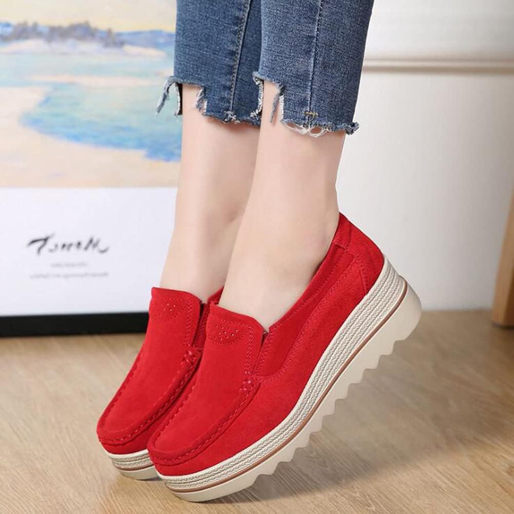 Ruiatoo Women's Slip-On Loafers - Comfortable Thick Soft Platform Shoes for Business Casual & Walking - Office, Travel & Everyday Wear