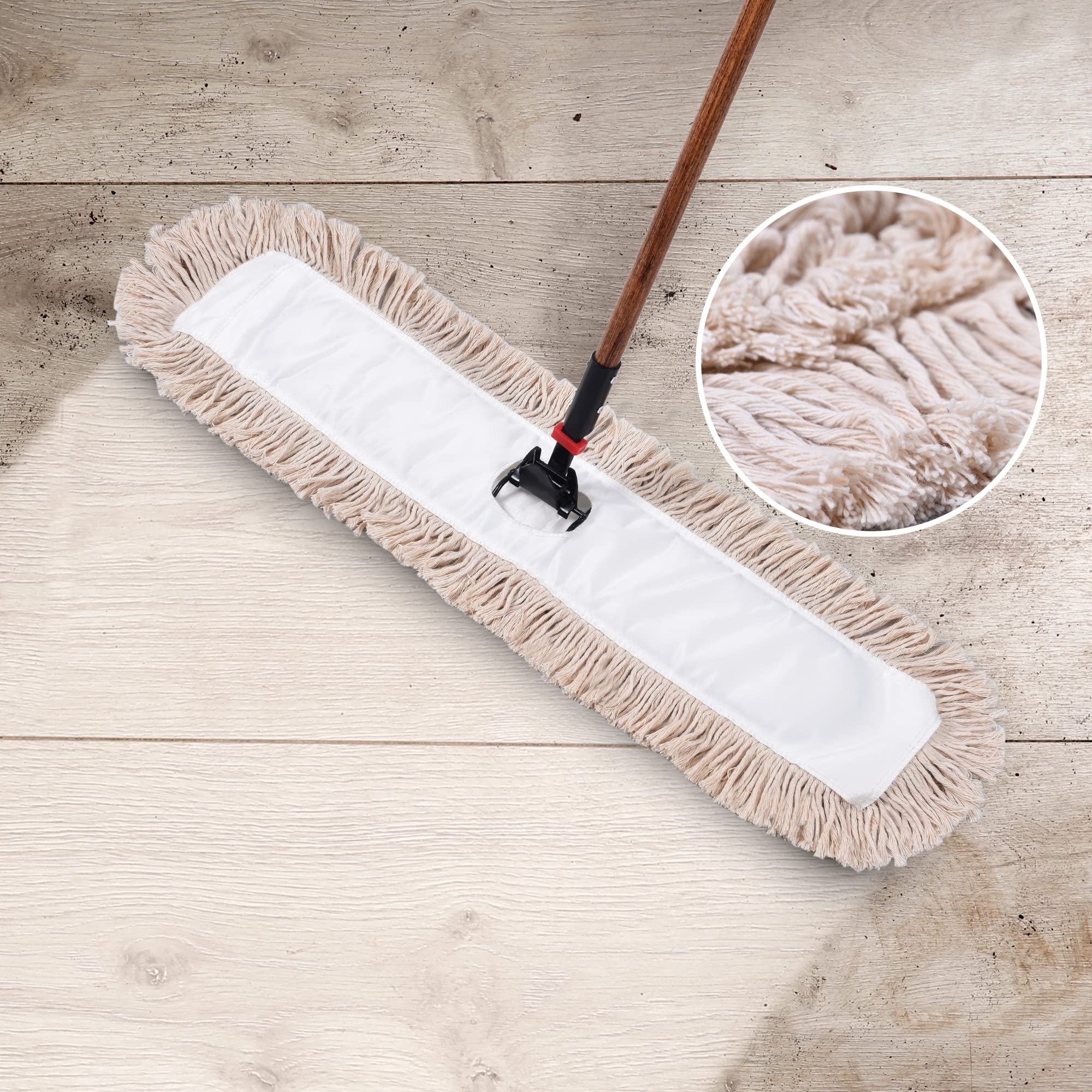 Matthew Cleaning 36'' Cotton Dust Mop Refill - Washable Thick Tufted Replacement Heads (12 Pack) for Hardwood, Laminate & Concrete Floors | Fits All 36'' Dust Mop Frames | Ideal for Home, Office & Commercial Cleaning