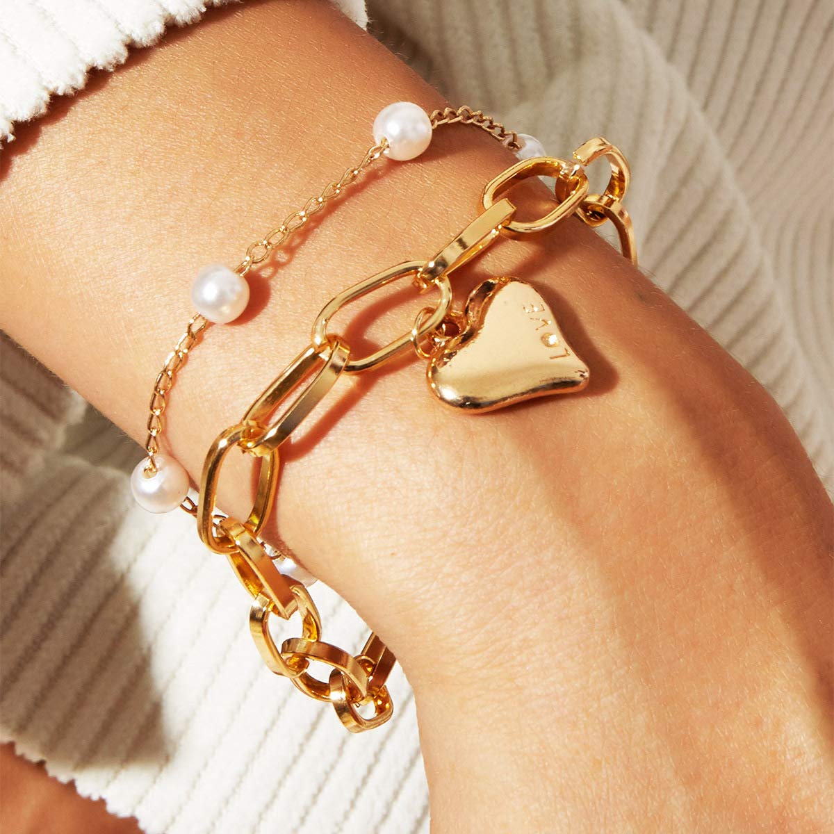 Shining Diva Fashion Gold Plated Charm Bracelet for Women & Girls - Elegant Adjustable Jewelry Gift for Birthday, Anniversary & Special Occasions (RR14531B)