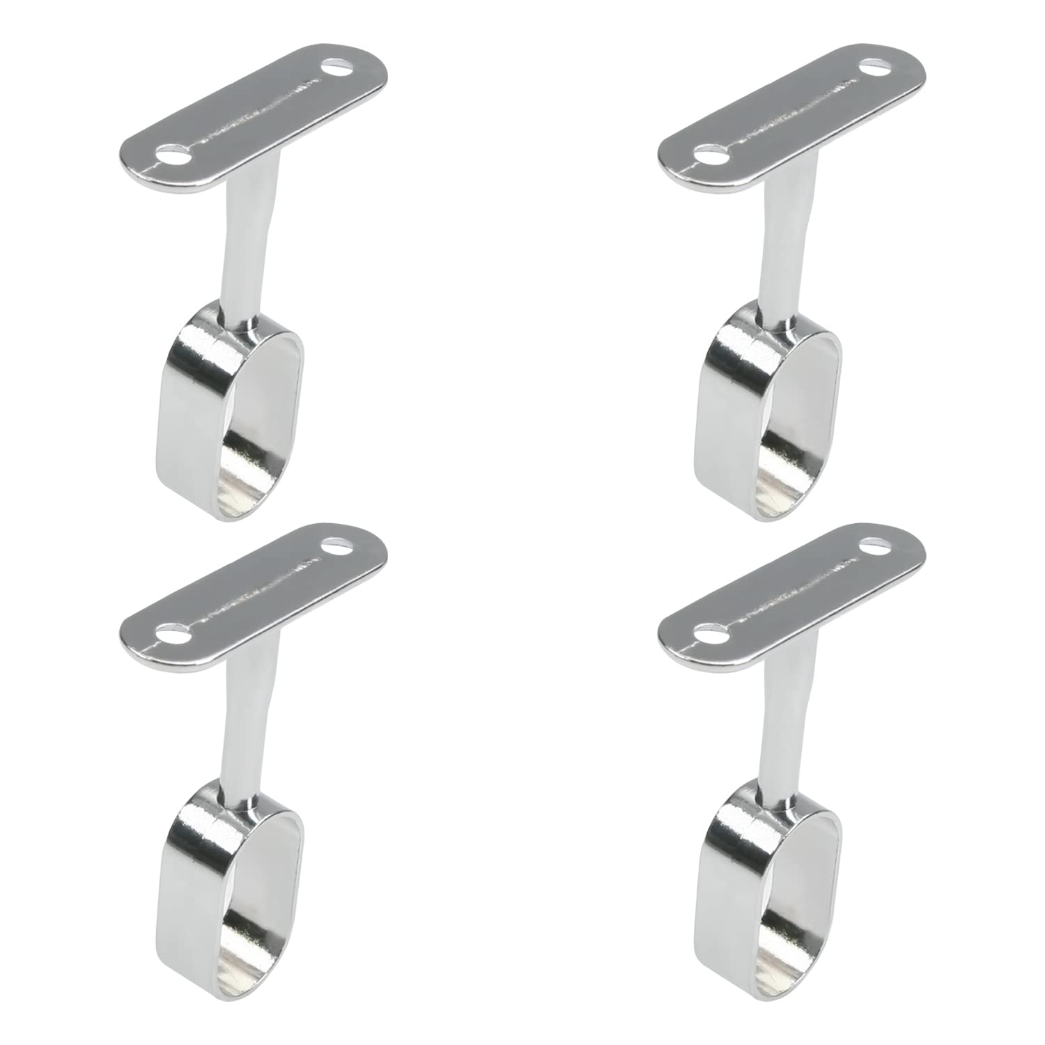 Heavy Duty Closet Rod Flange Holder - 4PCS Ceiling Wardrobe Bracket for Closet Pole & Shower Curtain Rod (16x30mm) - Perfect for Bedroom Storage, Walk-in Closets & Bathroom Organization