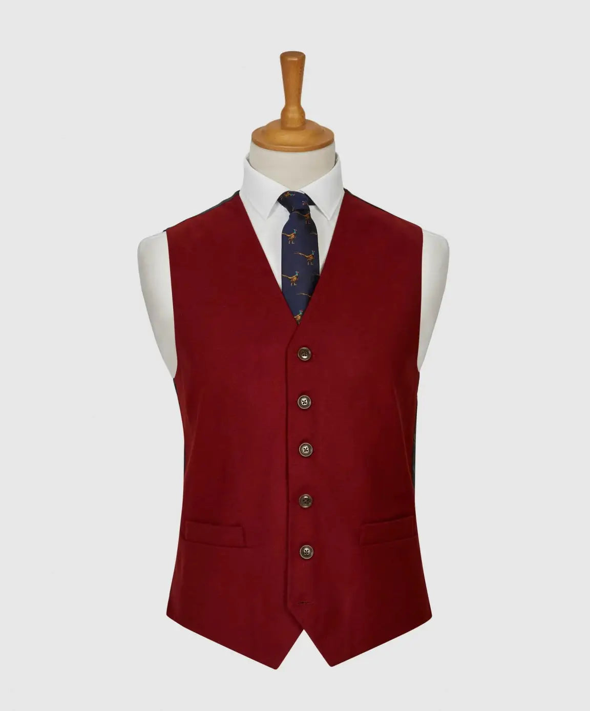 LA Smith Wine Plain Country Waistcoat for Men - Vintage Casual Vest for Weddings, Parties & Outdoor Events - Comfortable Cotton Waistcoat with Pockets