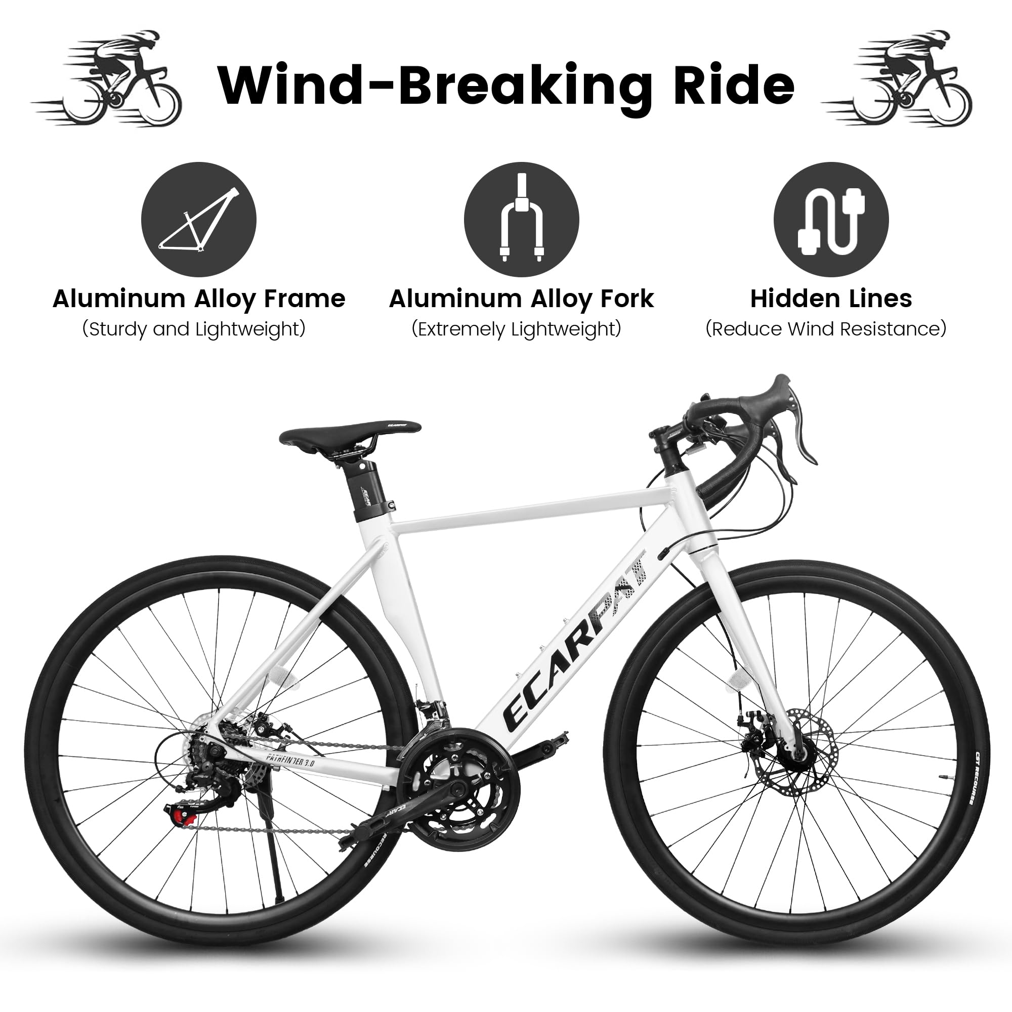 700c Road Bike 14-Speed - Lightweight Aluminum Alloy Frame with Disc Brakes - Men's & Women's Racing Bicycle for City Commuting, Fitness Training & Outdoor Cycling Adventures