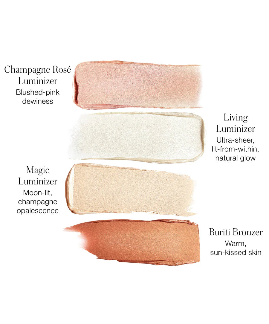 Living Luminizer Glow Quad Mini - 4-in-1 Highlighting Palette for Face & Body | Perfect for Everyday Glow, Special Occasions & Photo Shoots