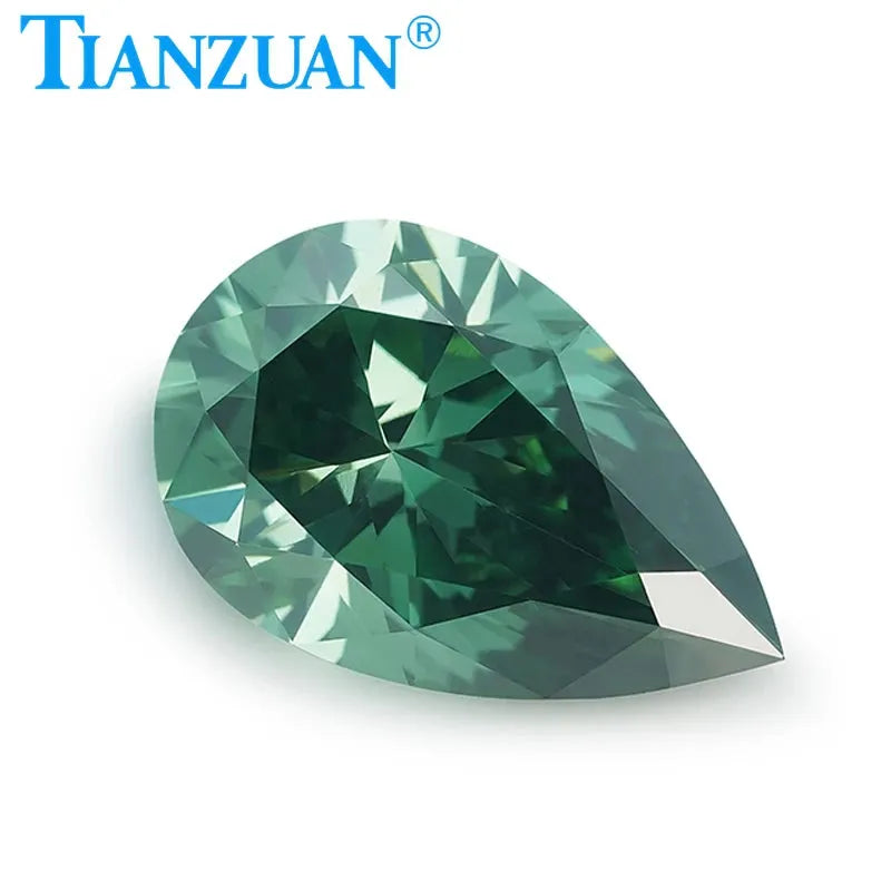 1.5CT Lab Grown Pear Cut Diamond - Vivid Green VS1 Clarity (GEMID Certified) | HPHT Loose Gemstone for Jewelry Making & Engagement Rings