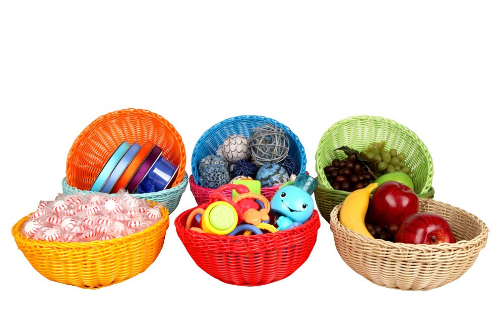 Colorbasket Waterproof Utility Storage Bowls - Set of 3 Nested Orange Baskets for Kitchen, Bathroom & Pantry Organization