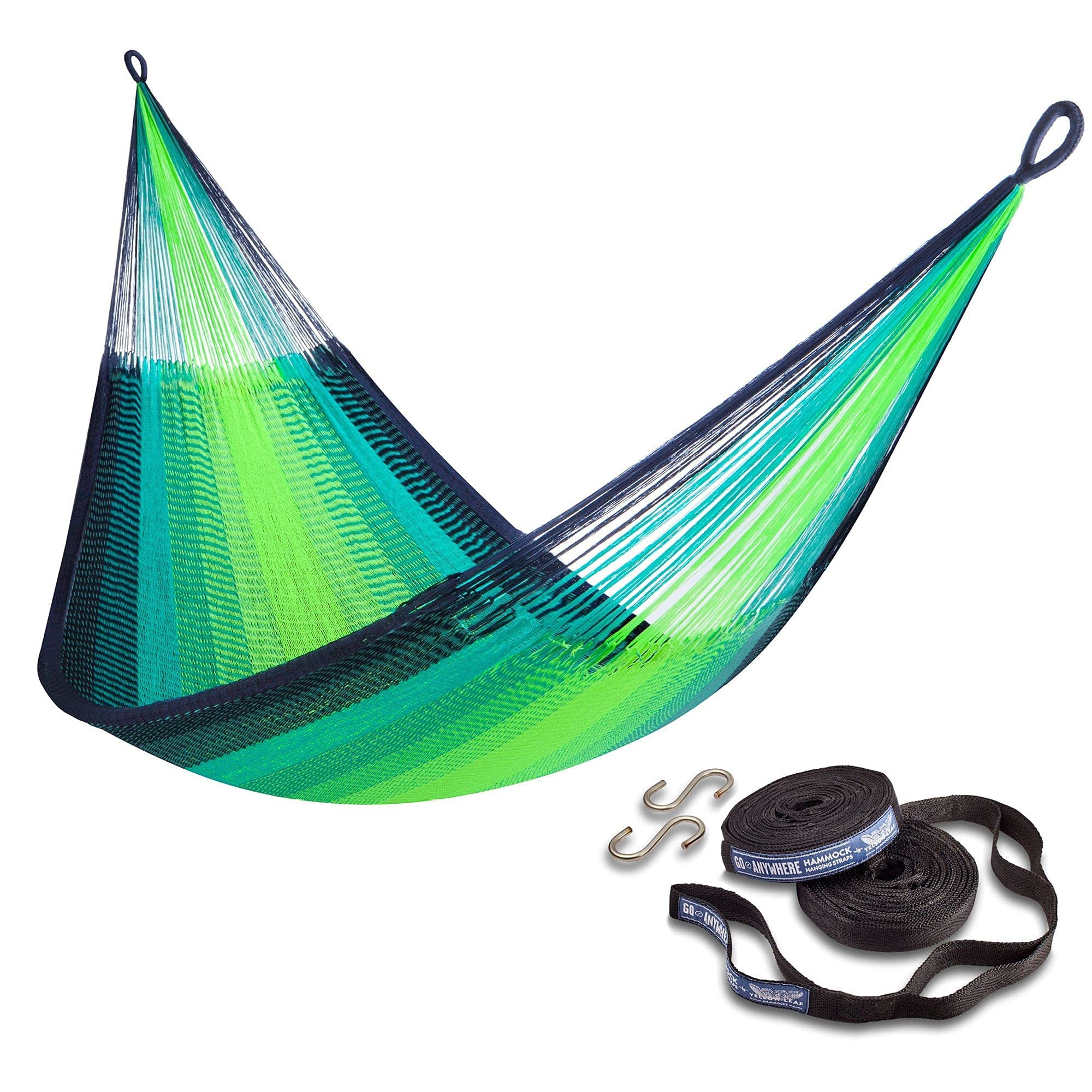 Handwoven Classic Double Hammock with Tree Straps - Weatherproof & Shareable for 1-2 People (400 lb Capacity) | Perfect for Camping, Backyard Relaxation & Beach Outings | Includes Extra Long Adjustable Straps