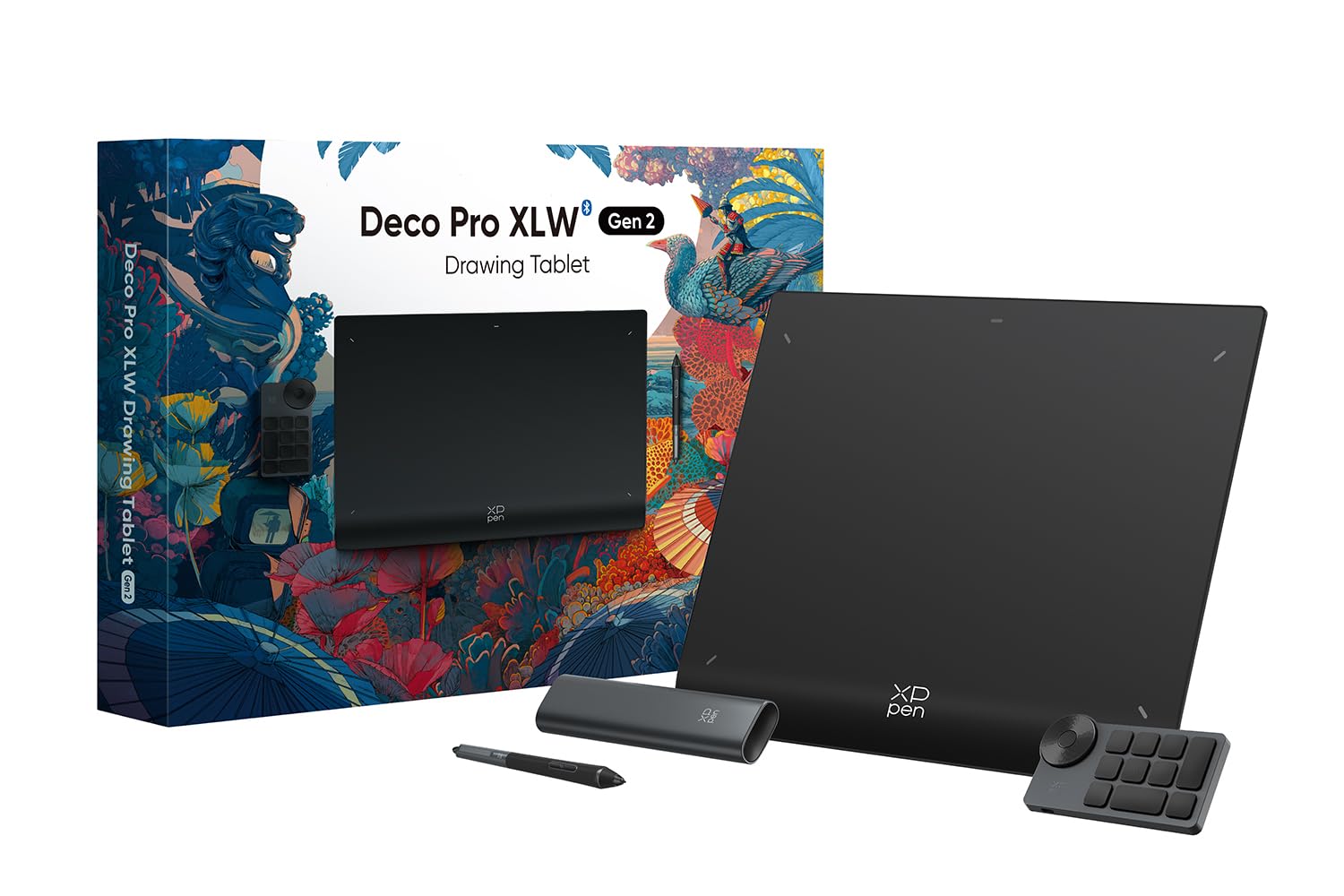 XPPen Deco Pro XLW (Gen 2) 15 x 9 inch Bluetooth Drawing Tablet with 16K Pressure Levels Stylus - 10 Hours Battery Life, Includes Mini Remote Keyboard & Ergonomic Wrist Rest - Perfect for Digital Art, Graphic Design, Online Teaching and Remote Work
