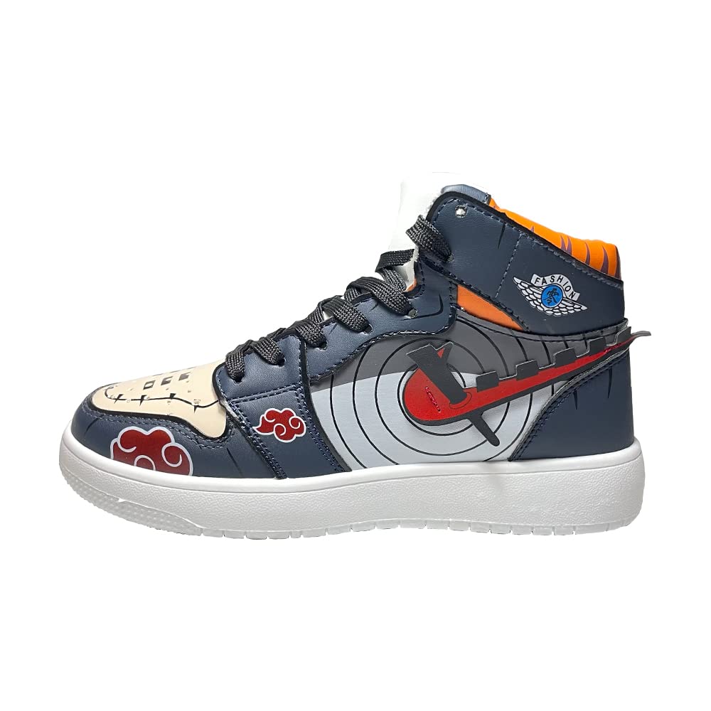 Naruto Anime Men's High Top Sneakers - Breathable Sports Shoes for Running, Gym & Casual Wear - Lightweight Outdoor Walking Shoes for Fans & Cosplay