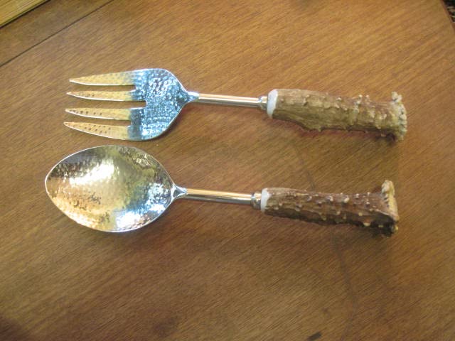 Elegant Stainless Steel Spoon and Fork Serving Set with Crown Handle - Perfect for Dinner Parties, Weddings, and Formal Dining Events