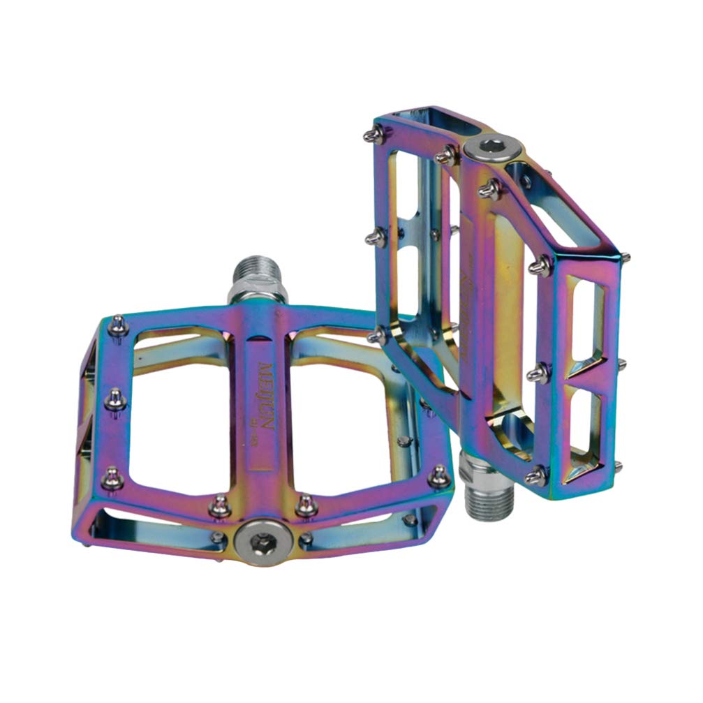 Universal Aluminum Alloy Bike Pedals - 1 Pair Non-Slip Platform Pedals for Fixed Gear & Mountain Bikes | Durable Cycling Accessories (Colorful Options) | Perfect for Commuting, Trail Riding & Urban Cycling