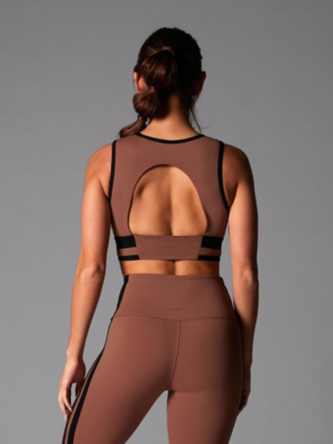 Tavi Agility Women's Sports Bra - High Impact Support Workout Top - Clove Ebony - Perfect for Running, Yoga & Gym Training
