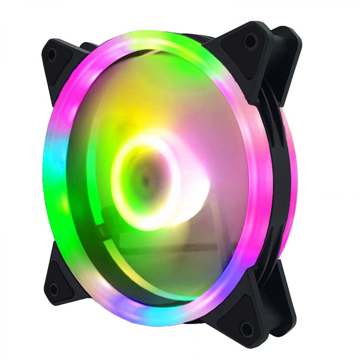 Weiara RGB Color Changing PC Case Fan - 120mm Quiet Cooling Fan with LED Lights for Desktop Computer, Gaming PC, DIY Build - Perfect for Cooling & Aesthetic PC Setup