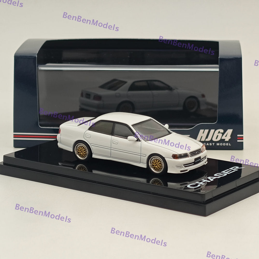 1/64 Scale Hobby Japan Toyota Chaser Tourer V (JZX100) 1998 JDM Style Diecast Model Car HJ644072W White - Perfect for Collectors, Display, and Racing Enthusiasts